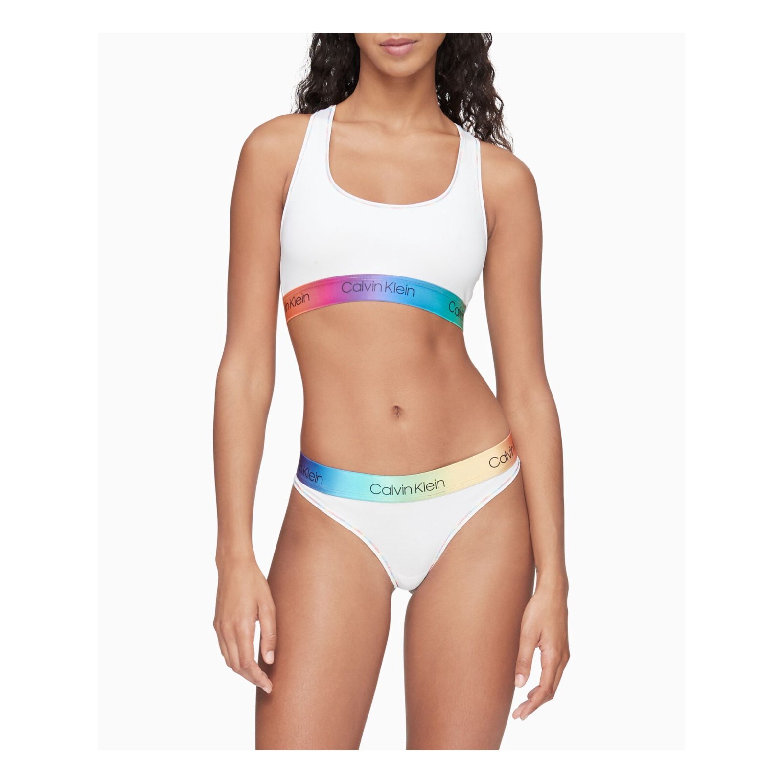 Calvin Klein Modern Cotton Pride Collection Thong Panty White Women’s S