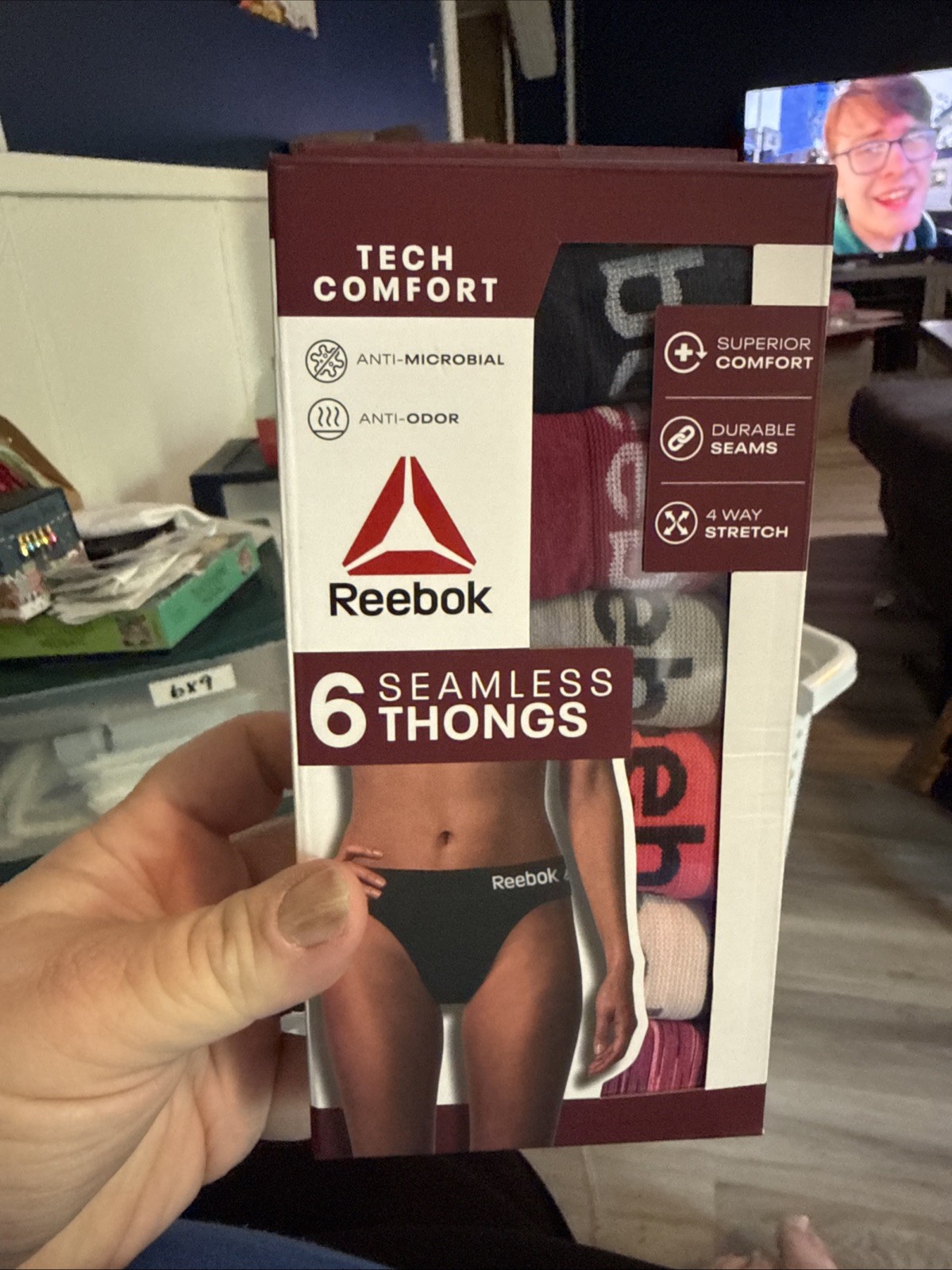 REEBOK LADIES WOMENS SEAMLESS THONG UNDERWEAR 6 PAIRS SIZE 2XL 20-22 STRETCH NEW
