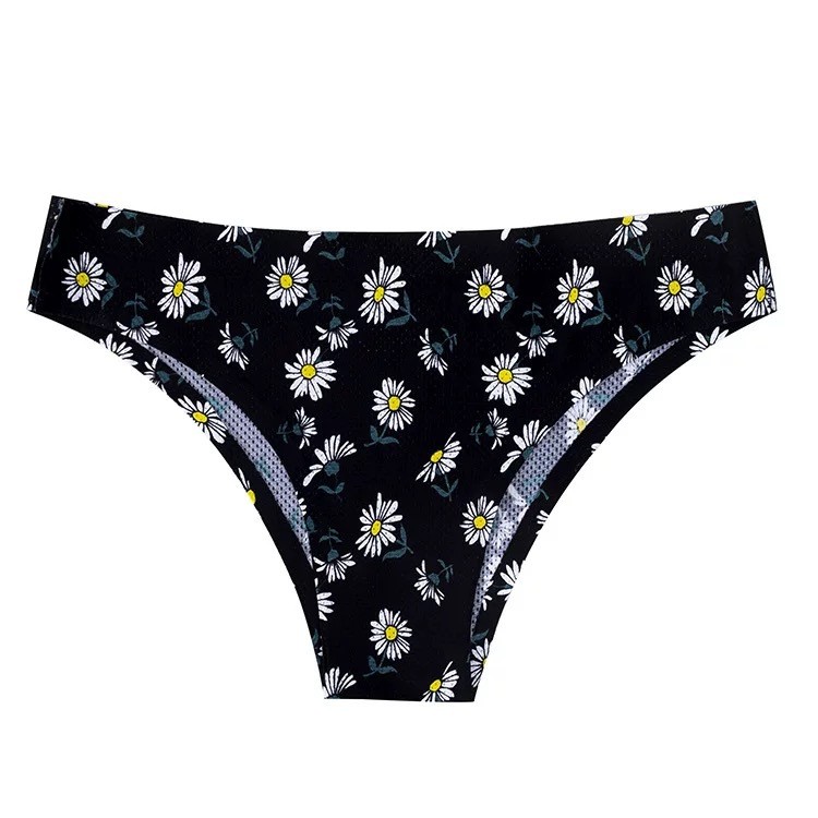 Printed Breathable Comfortable Underwear with Floral Pattern Bikini