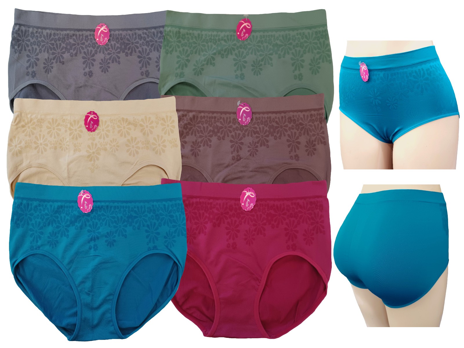 6 LADIES PANTIES HIGH WAIST FULL COVER UNDERWEAR QUEEN SIZE 2XL