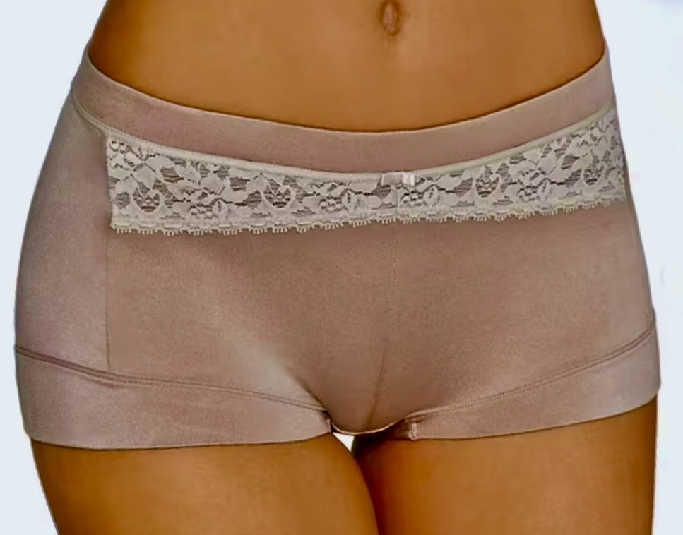 MAIDENFORM Dream Microfiber Eve Blush Lace Inset Boyshort Panty Women XL 8 2XL 9
