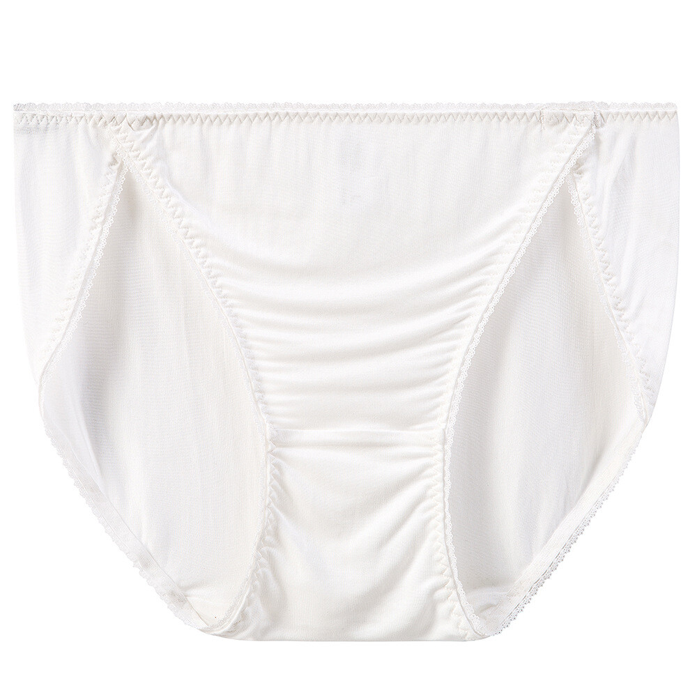 3pcs Womens Nature Silk Panties Briefs Bikinis Daily Underwear High Slit Briefs