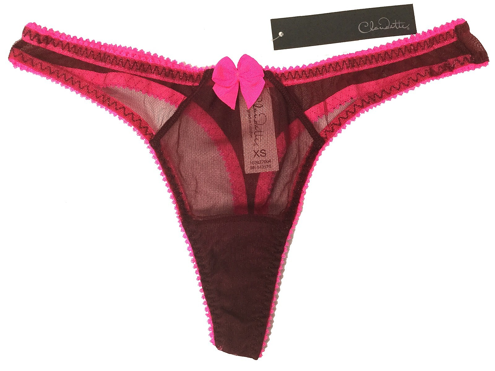 Love Claudette Dessous Thong Bikini Panty Briefs Lingerie Rouge Noir Elsa Pink