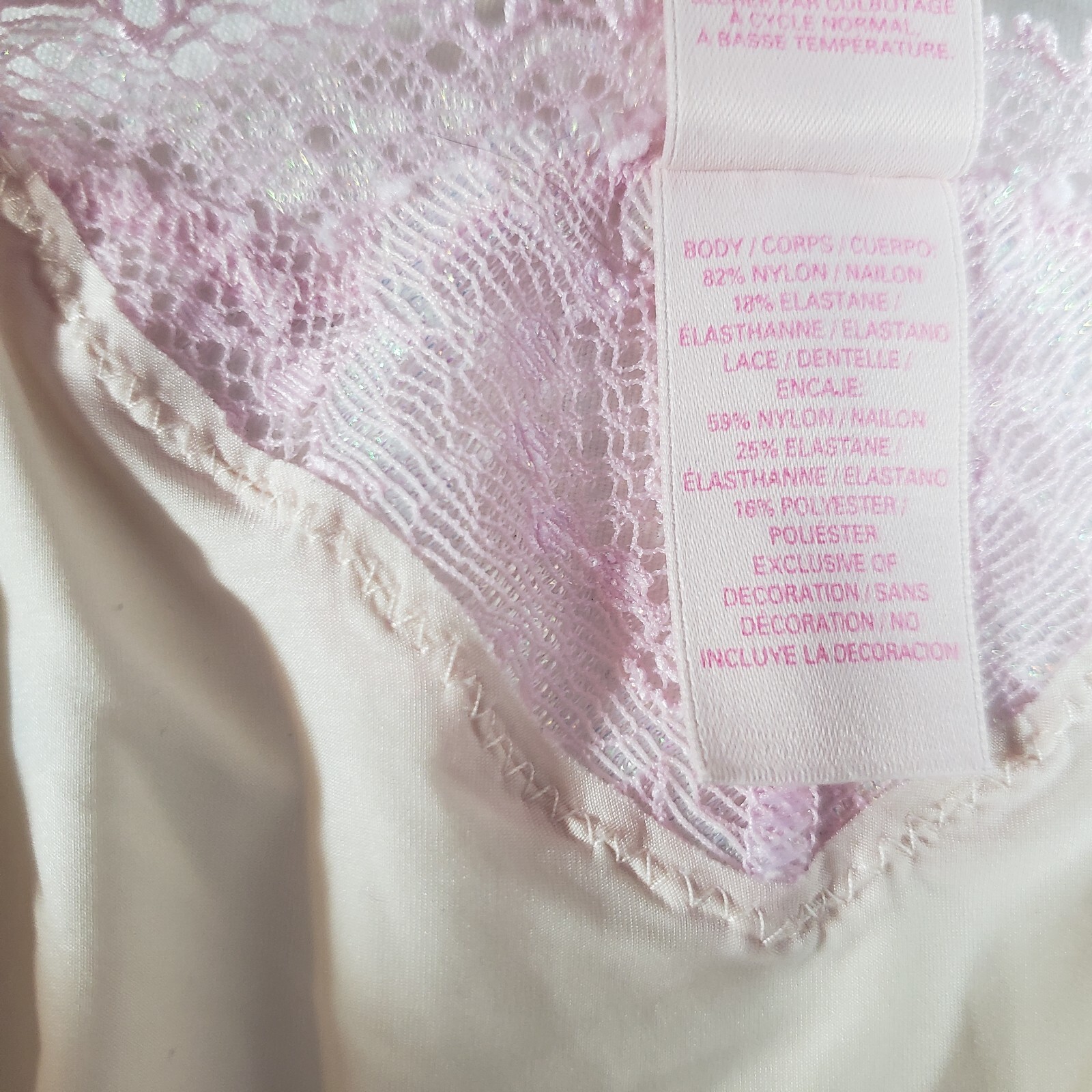 Victoria’s Secret Dream Angels Cheekini Medium Purple Ivory Soft Satin Lace