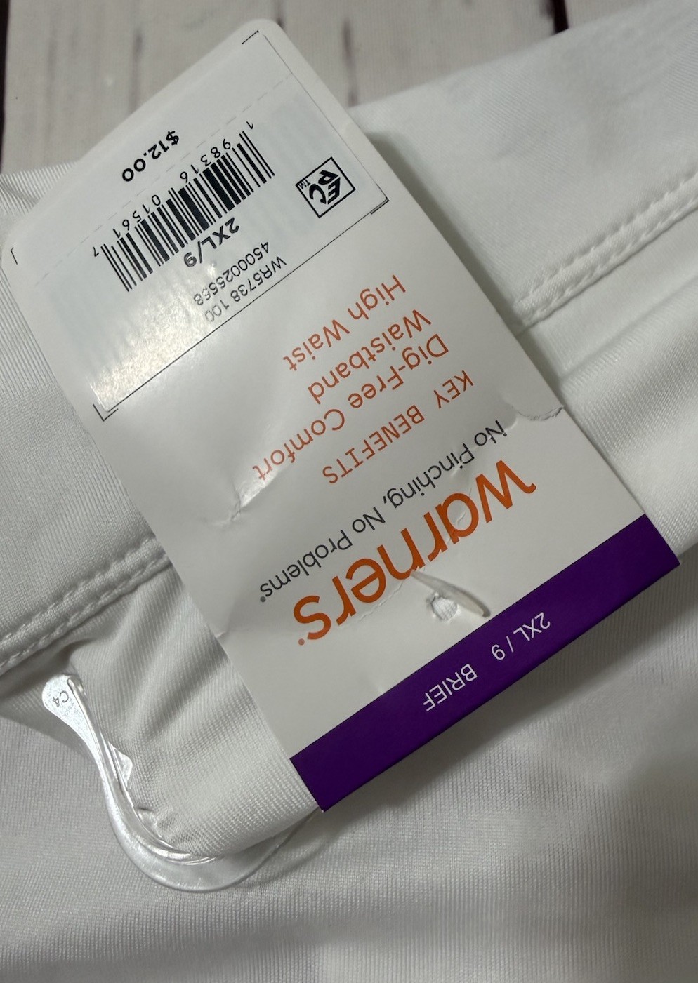 Warner Women’s Dig-Free Comfort Hi Waist Microfiber Panties White XXLarge NWT