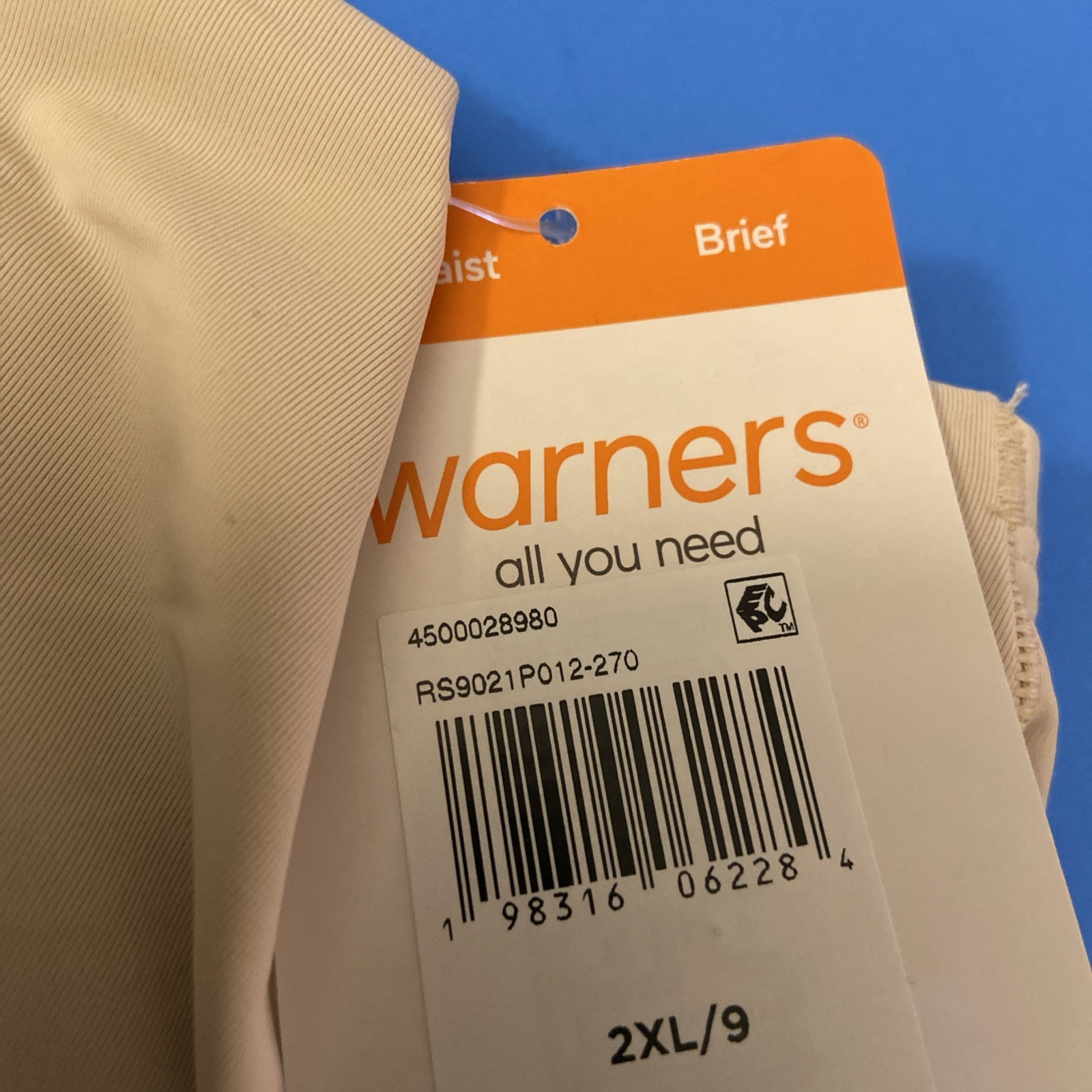 WARNERS NUDE SMOOTH IT OVER HIGH WAIST BRIEF PANTIES / XX-LARGE/ 9
