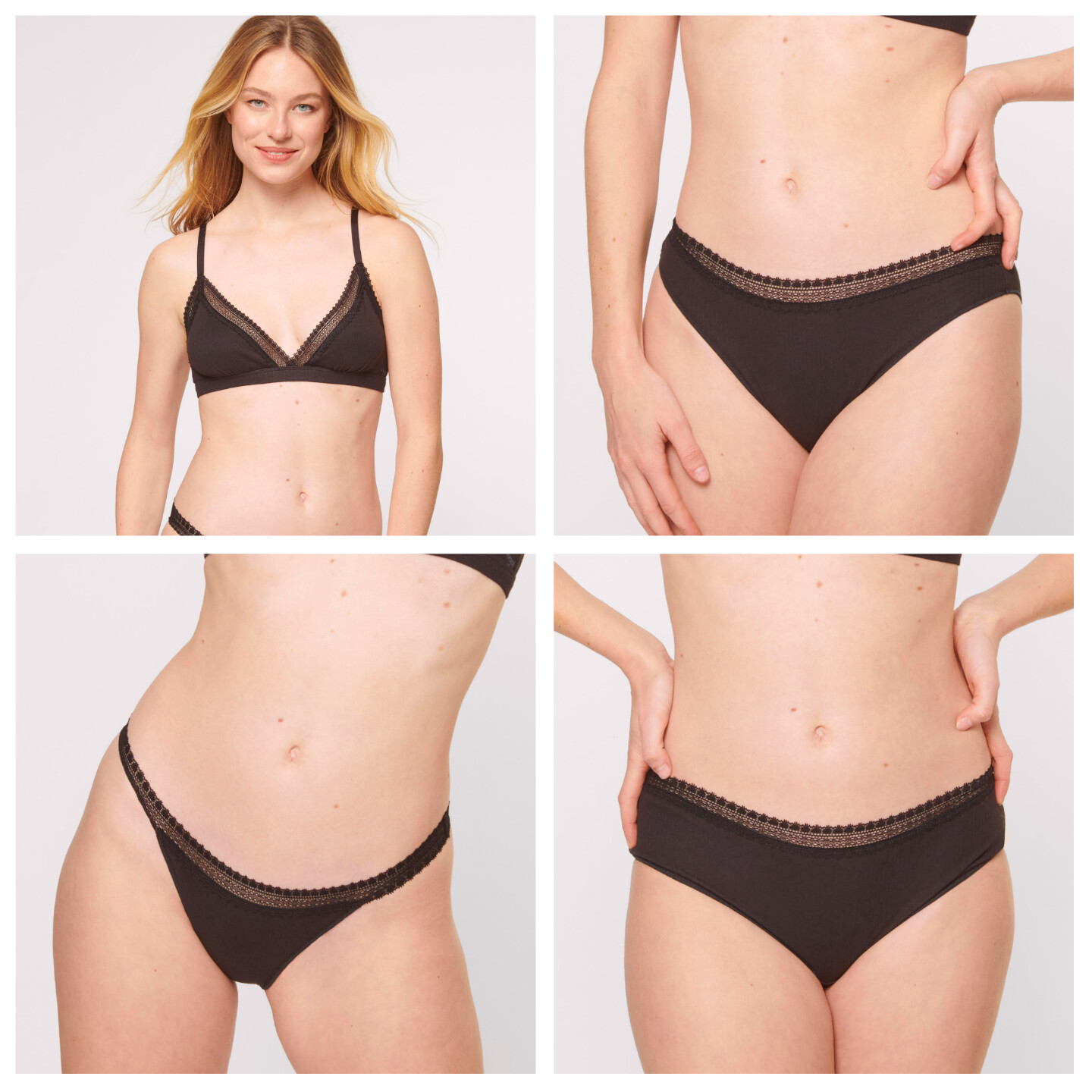 Sloggi Go Ribbed Bralette Bra and Matching Hipster Tai & Tanga Knickers