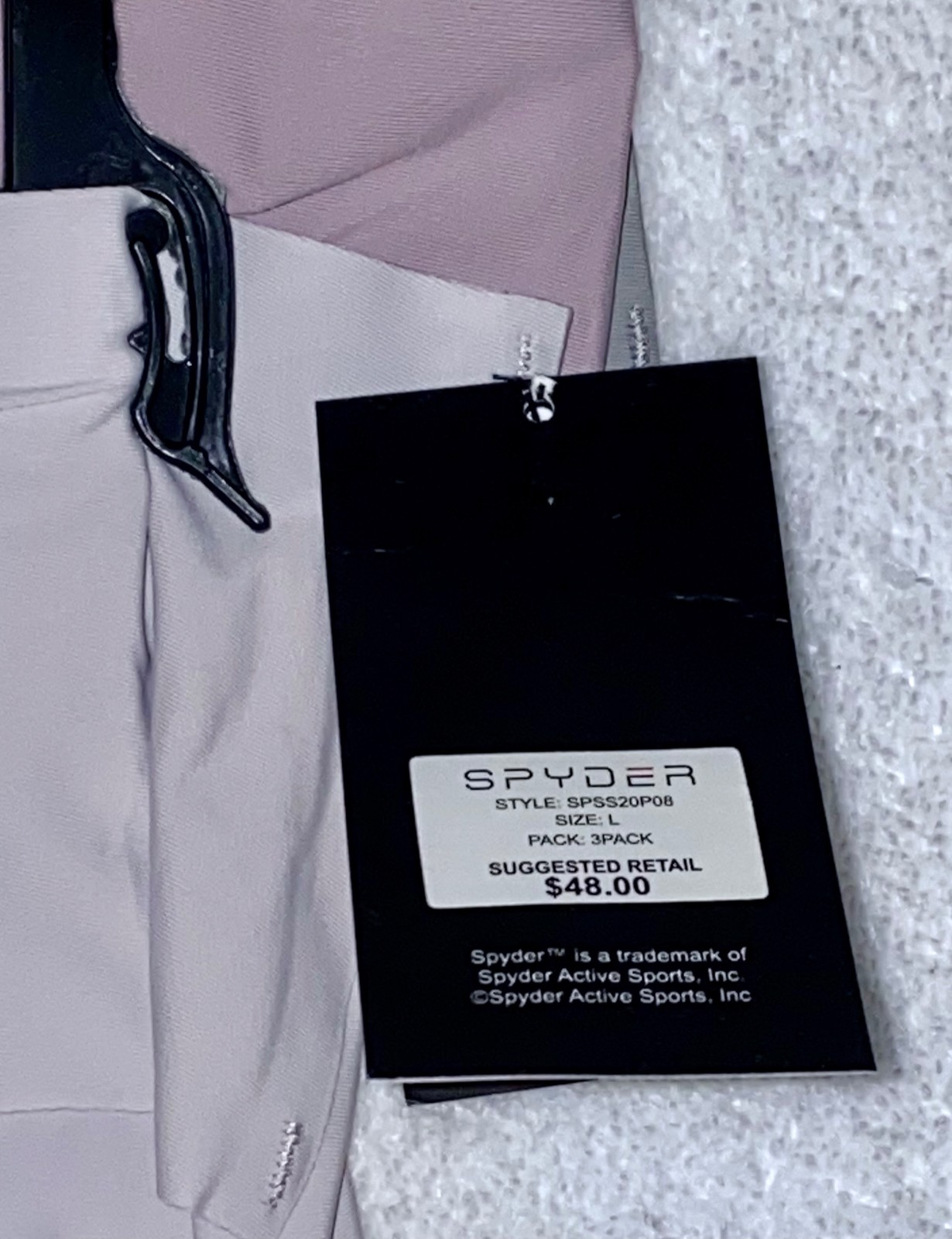 SPYDER Bonded 3 Pk Grey Lavender Lilac No Show Hipster Panty Womens Sz M 6 XL 8