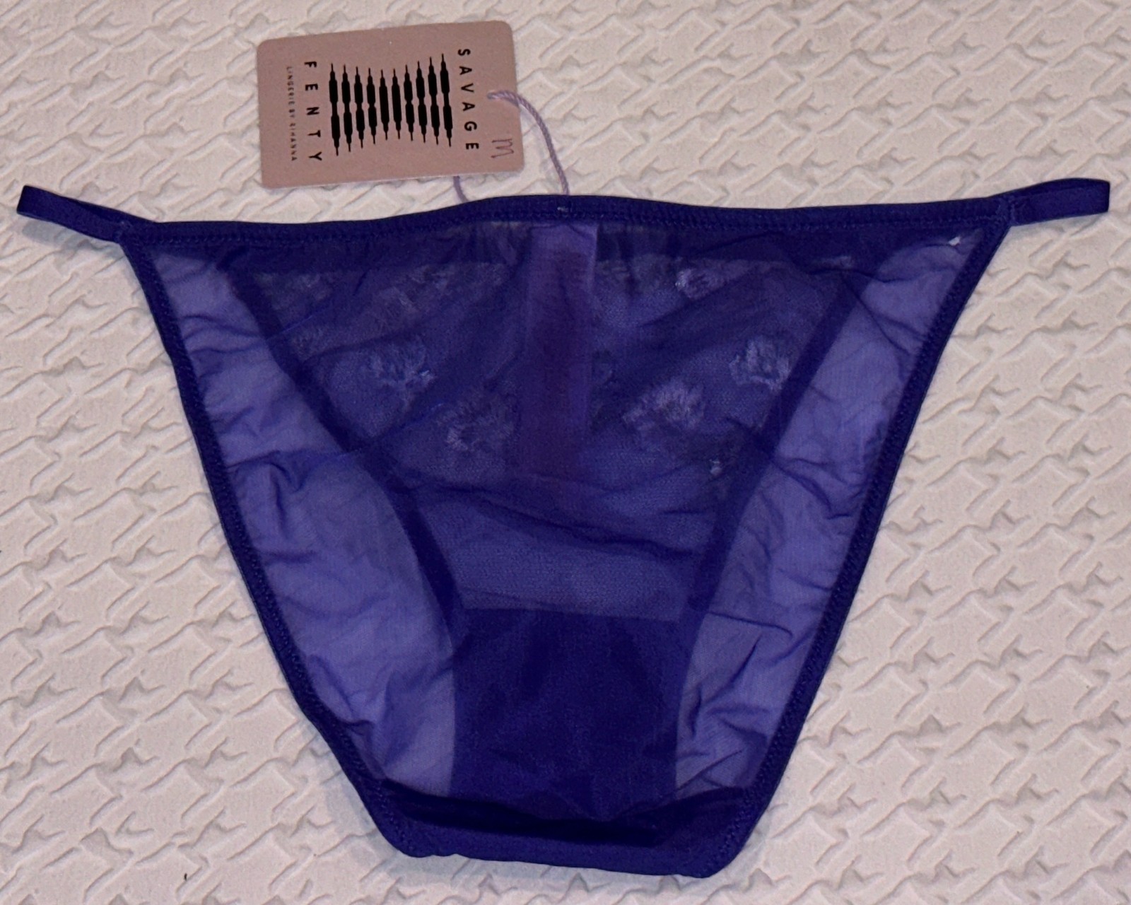 SAVAGE X FENTY Western Wildflower Blue Green String Bikini Panty Womens S 5 M 6