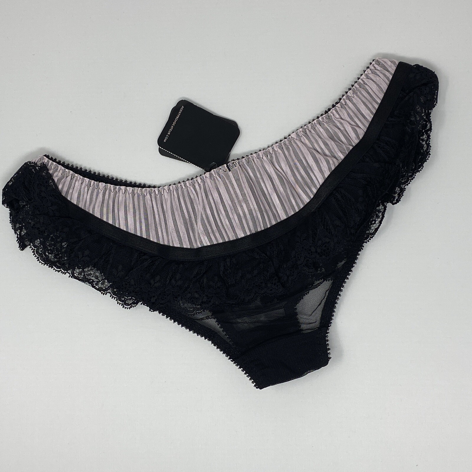 Agent Provocateur Fifi Black Pink Brief AP2 Small NWT