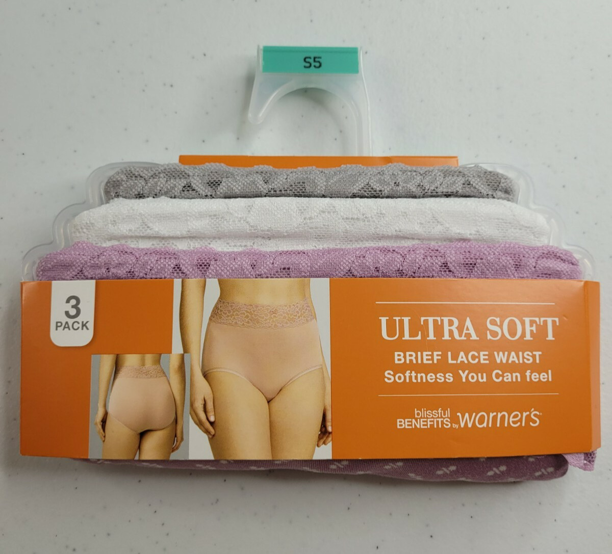 Warners Brief Lace Waist Underwear Womens Panties Ultra Soft 3-Pair Small 5 S