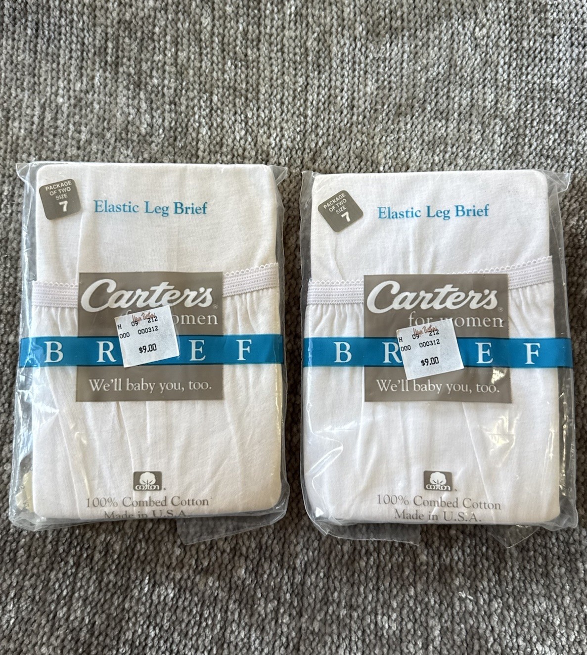 Vintage Carter’s For Women Briefs Underwear NOS 100% Cotton Size 7 – White 4 pcs
