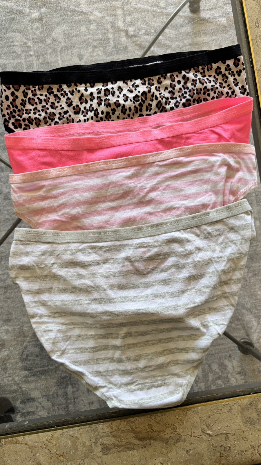 New Lot 4 Vintage Victoria Secret Cotton Signature Waistband Rio Brief Panties L