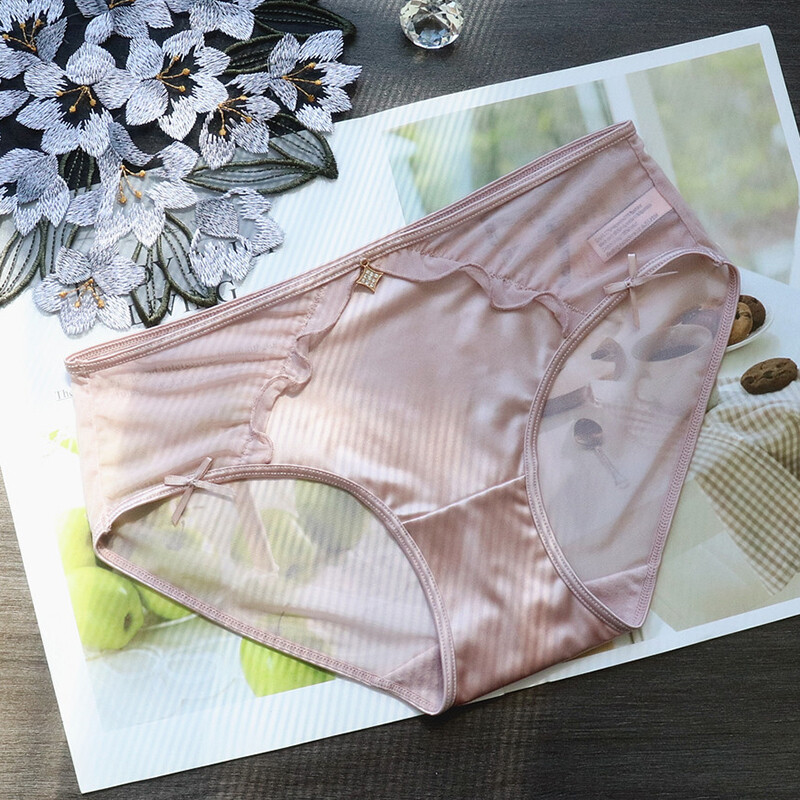5 Pack Lot Sexy Womens Satin Panties Briefs Sheer See Through Underwear Lingerie