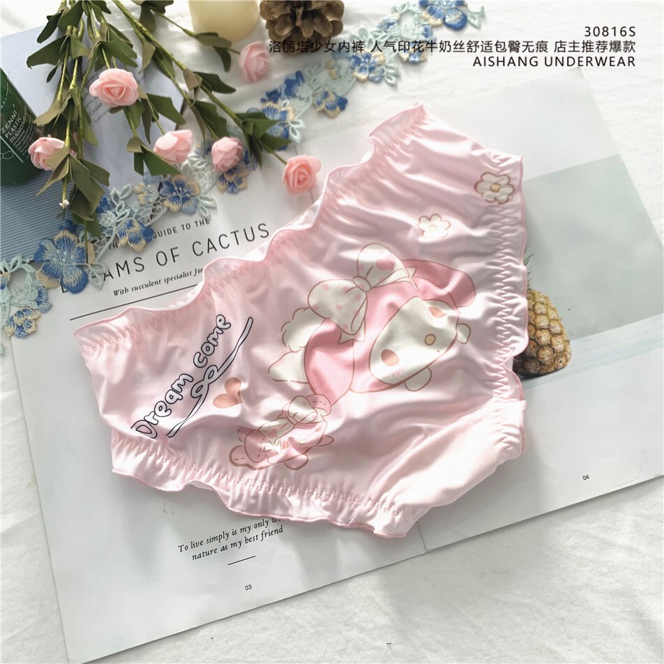NEW 4pcs/Set KT Kitty Melody Anime Panties Underwear Briefs Lace Girl underpants