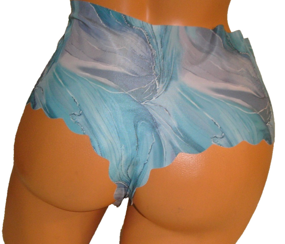 Panties Lingerie Blues & Grays Color Print Thong XXL Adult Gift