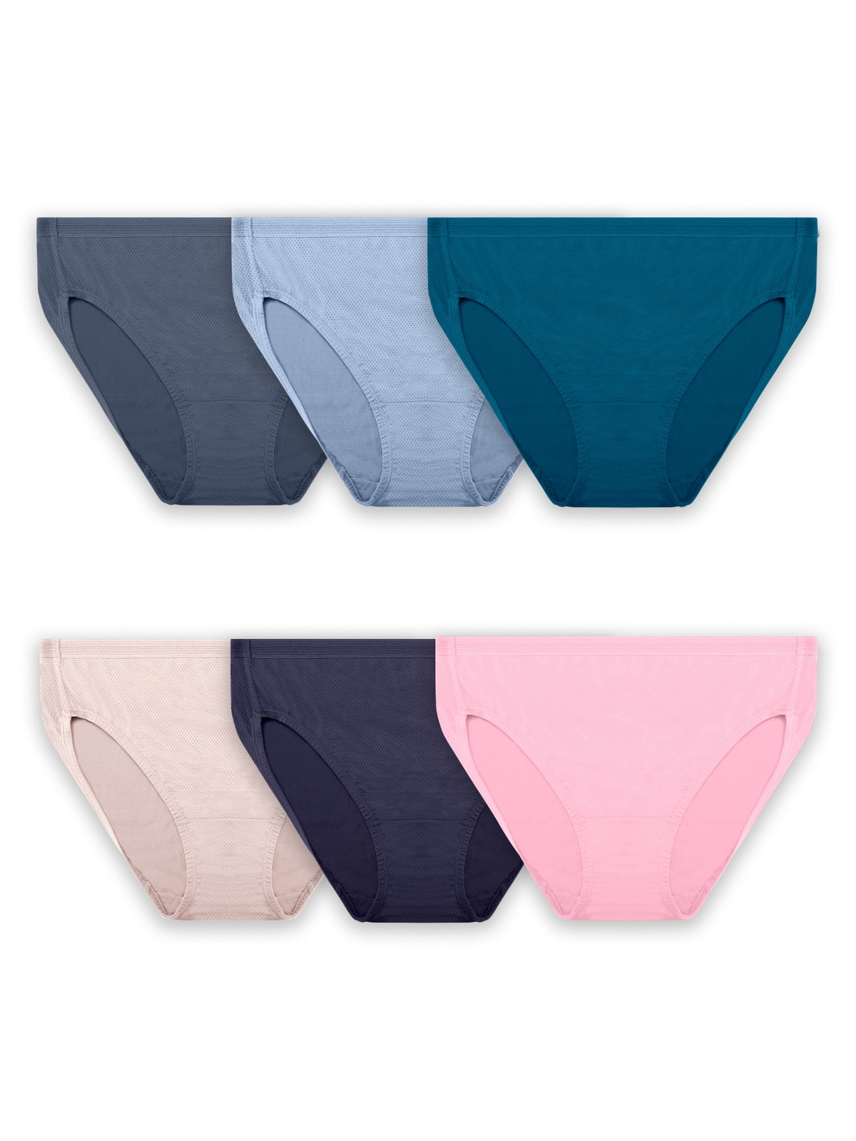 FRUIT OF THE LOOM WOMEN’S PLUS BREATHABLE MICRO-?MESH HI-?CUT PANTY 6 PACK