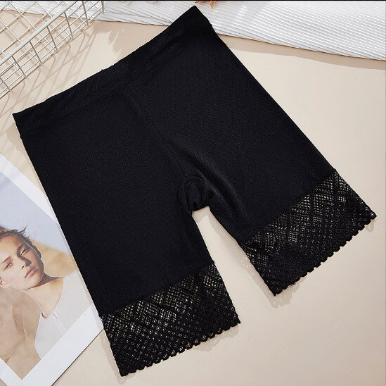 Women Legging High Waist Ice silk Lace Plus size Seamless Brief Underpants 90851