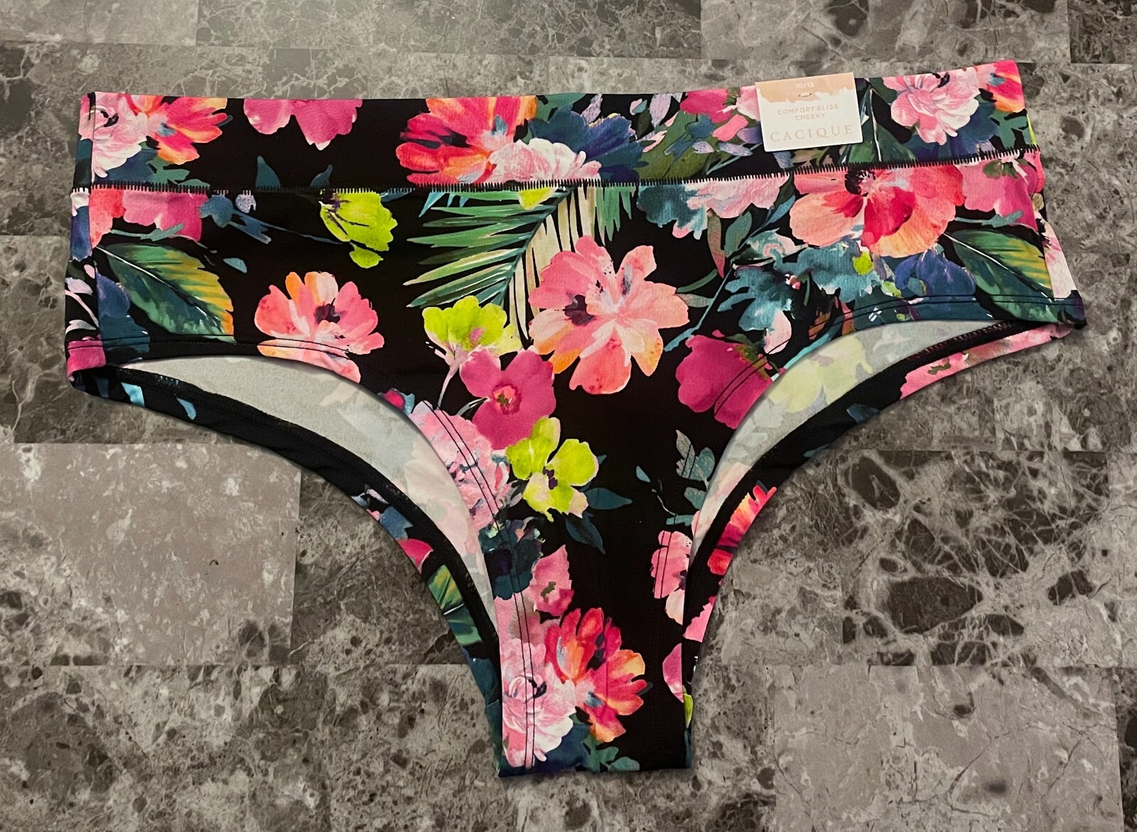 NWT CACIQUE LANE BRYANT 10/12 FLORAL SMOOTH NO SHOW COMFORT BLISS CHEEKY PANTIES