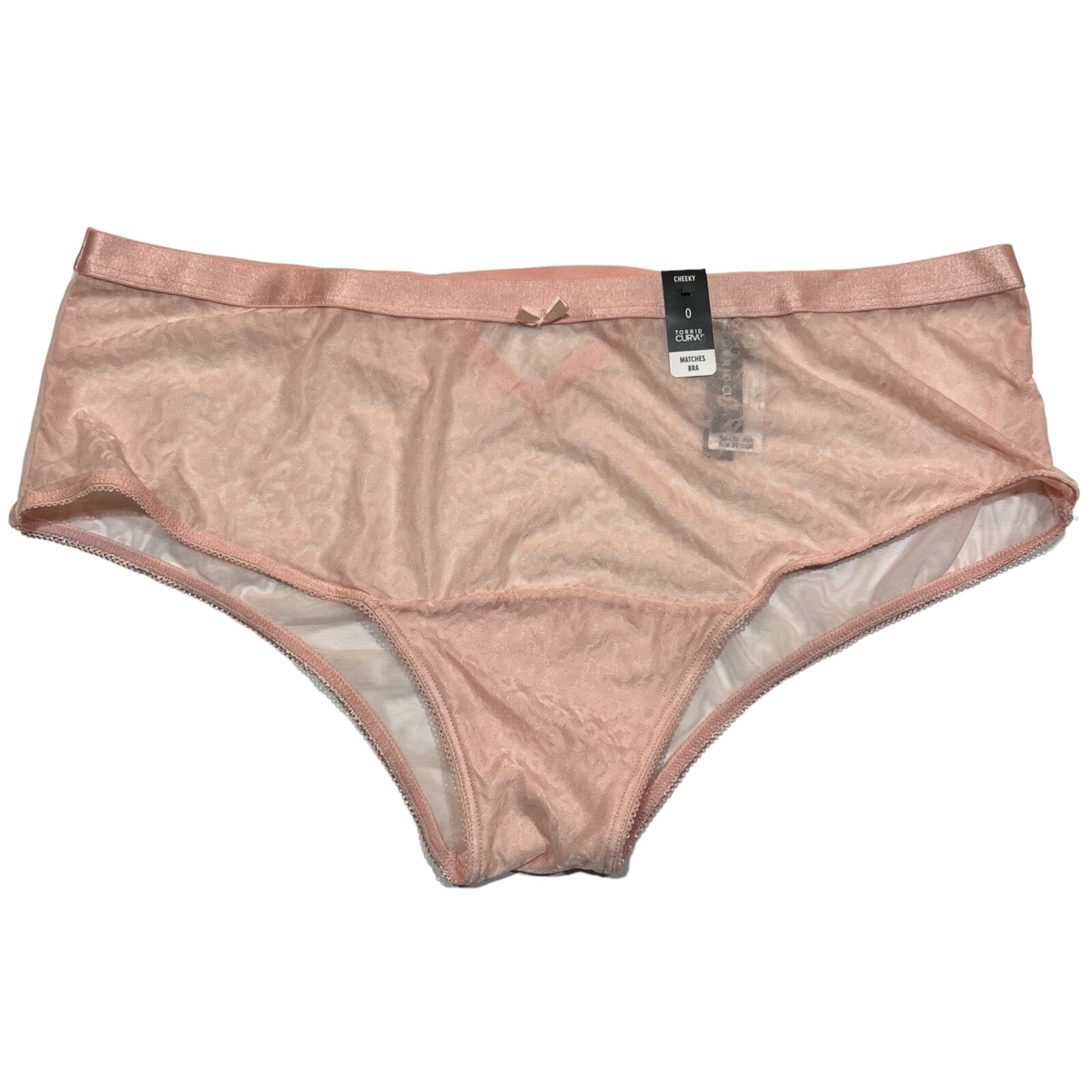 NWT TORRID Cheeky Pantie Underwear Sz 0X-1X-2X-3X-4X Pink Lace Mesh