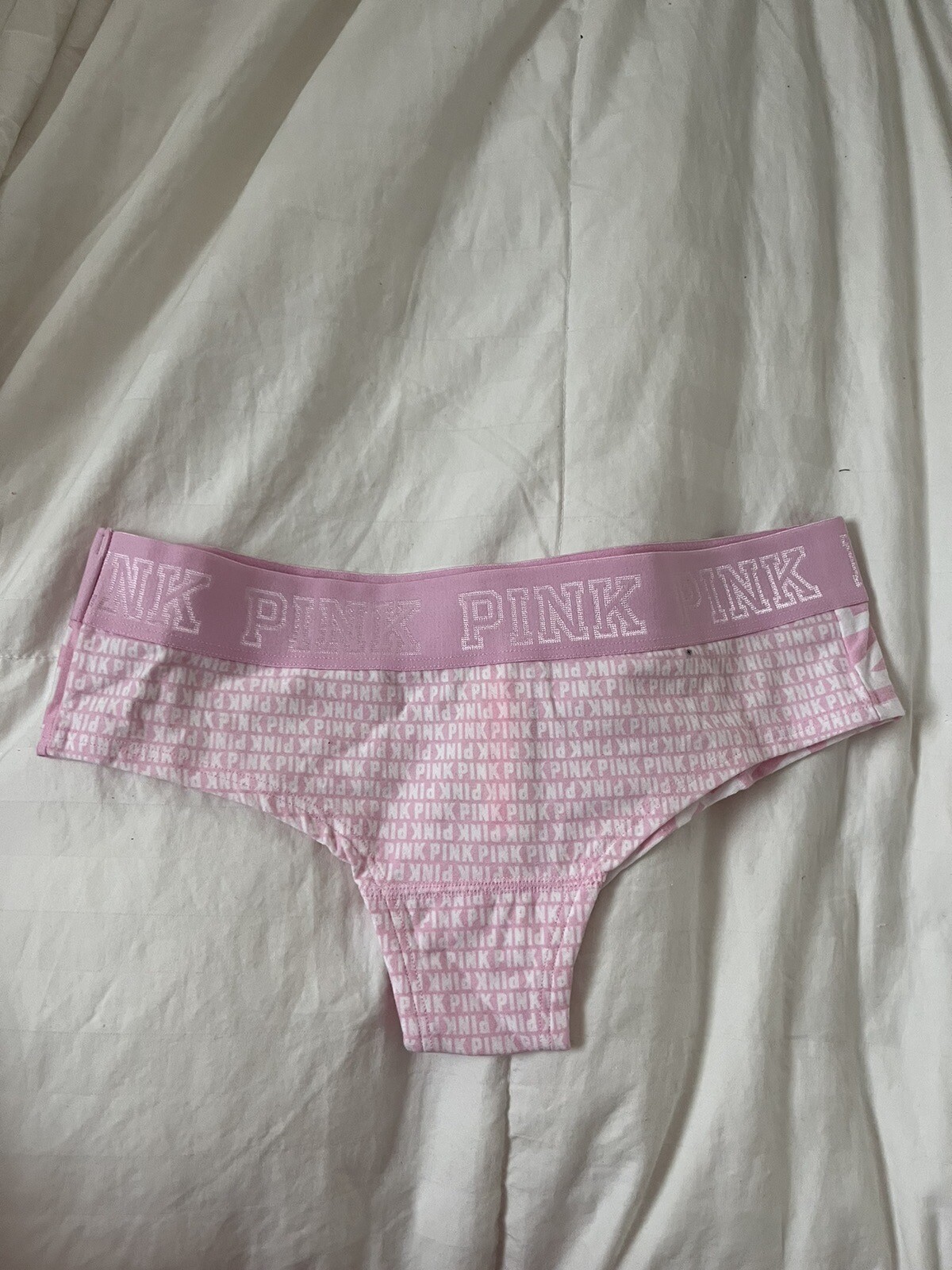 VS Pink Ones Cheekster Pink And White Size Small NWT
