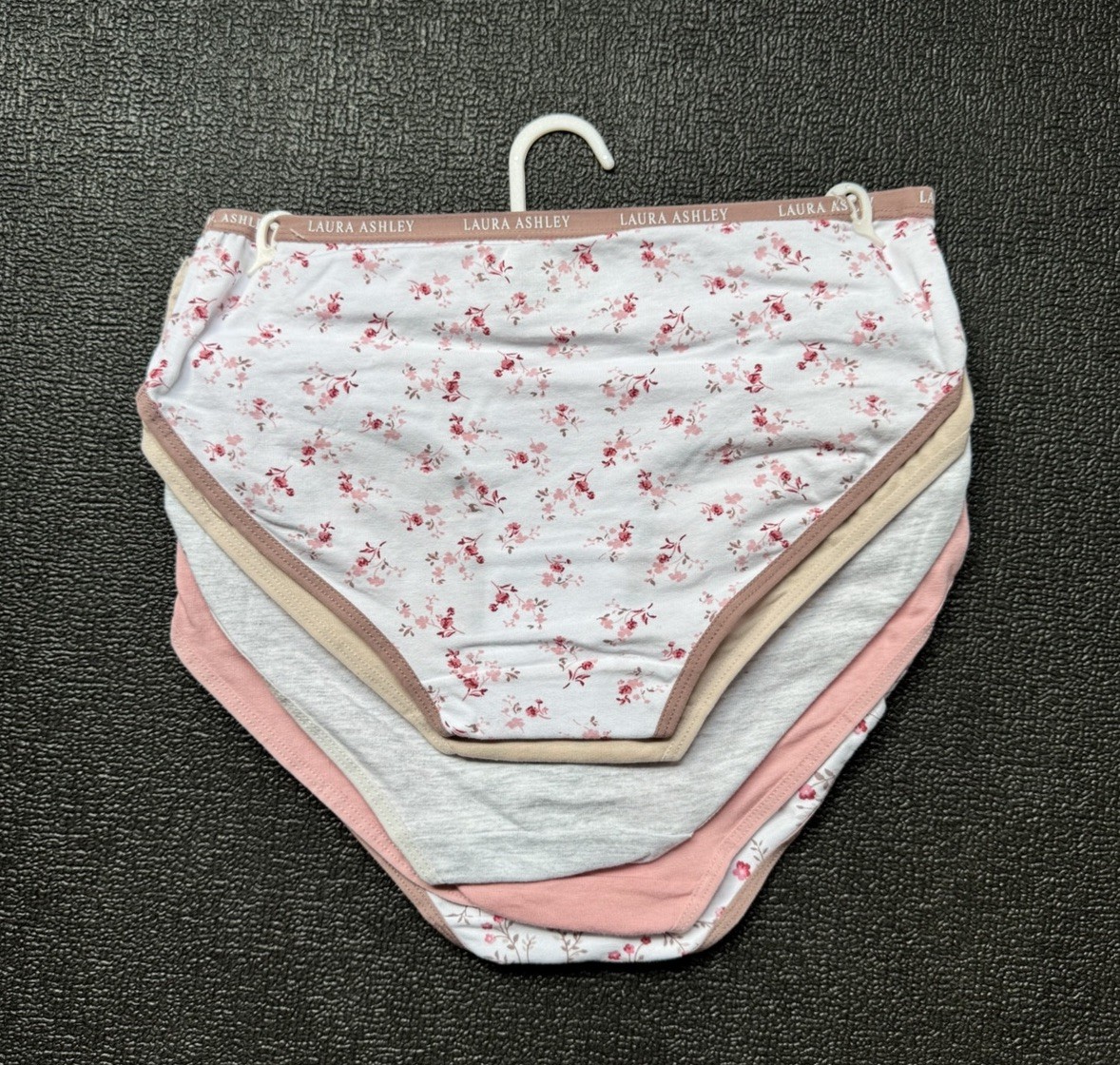 5-Pack LAURA ASHLEY Cotton Hiphugger Panty sz M Set Bundle Lot Tag Free