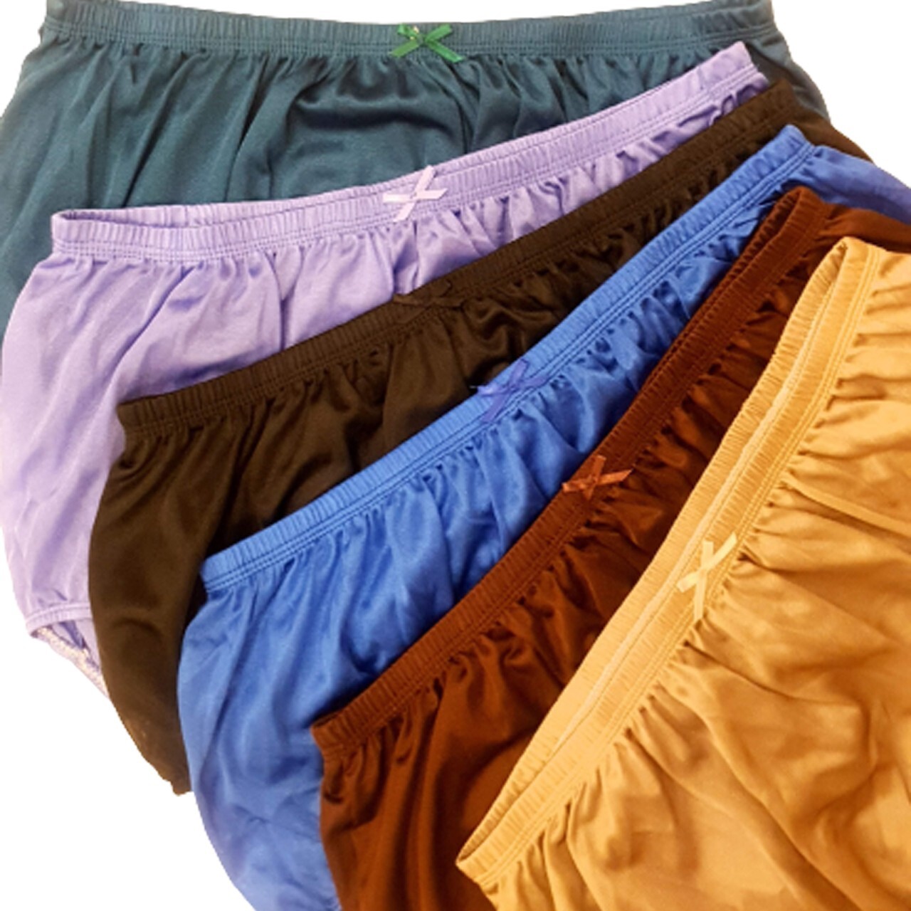 6x New Panties Briefs Silky Nylon Sissy Sz 3XL Hips 44″-54″ Granny Men Women Da
