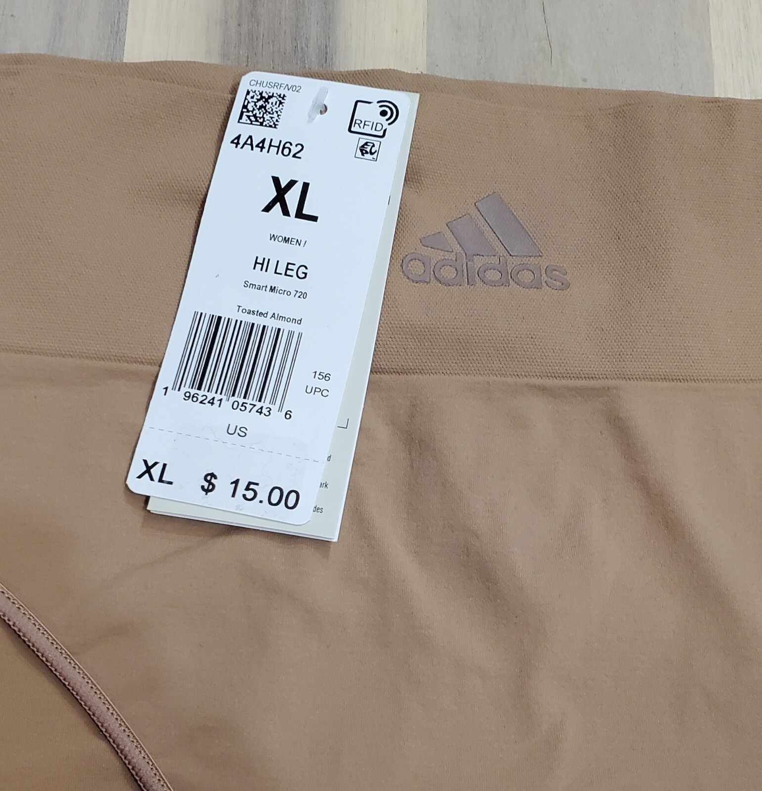 Adidas Womens Seamless Hi-Leg Brief Style-4A4H62 Toasted Almond Size X-Large