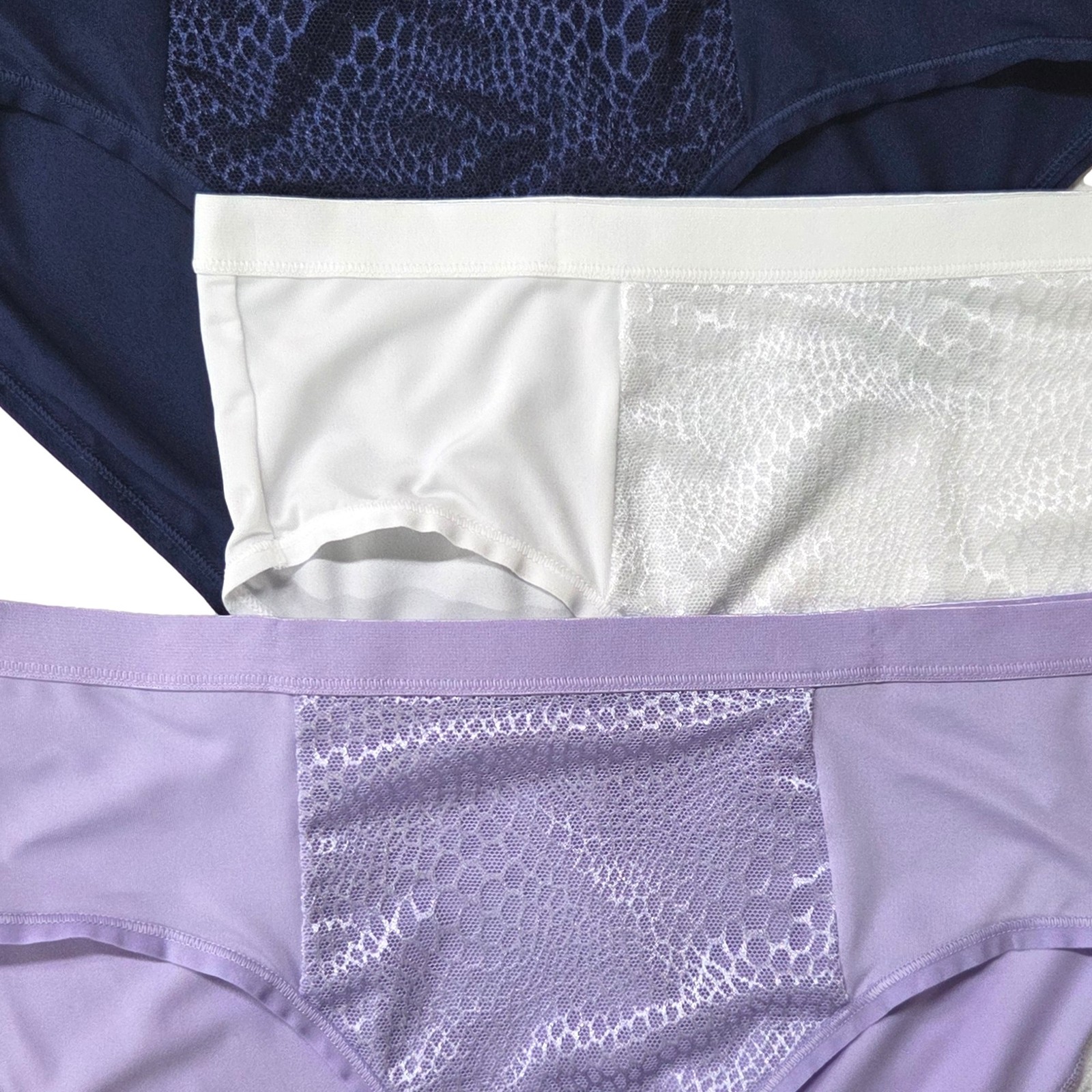Warners Womens 3pc Tummy Smoothing Microfiber Hipster Panty Set Purple