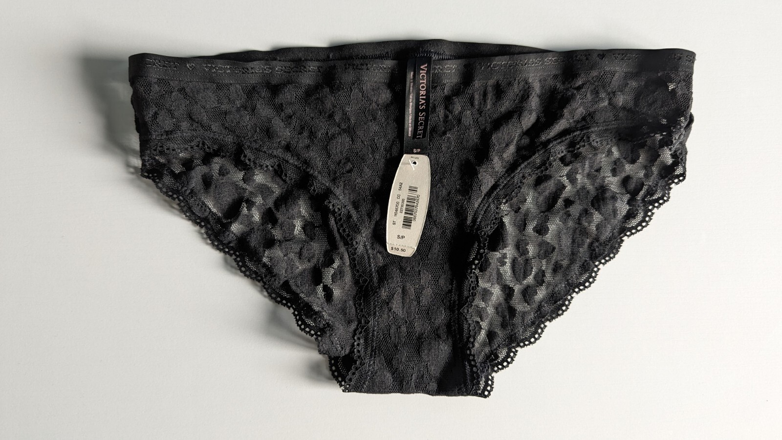 NWT VICTORIA’S SECRET SIZE S BLACK BIKINI HEART POLKA DOT MESH TANGA PANTY 2014