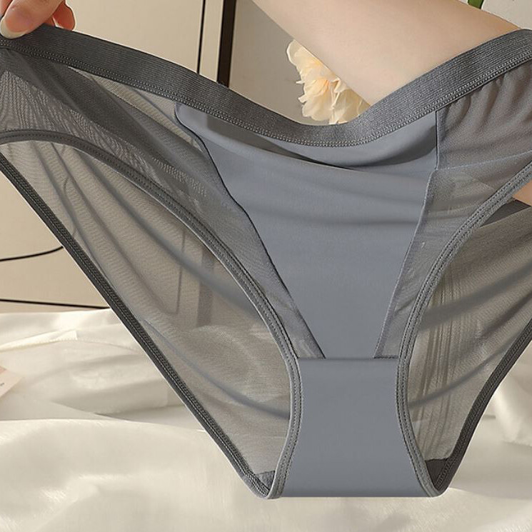 3packs Lot Sexy Womens See Through Panties Briefs Sheer Mesh French Underwear