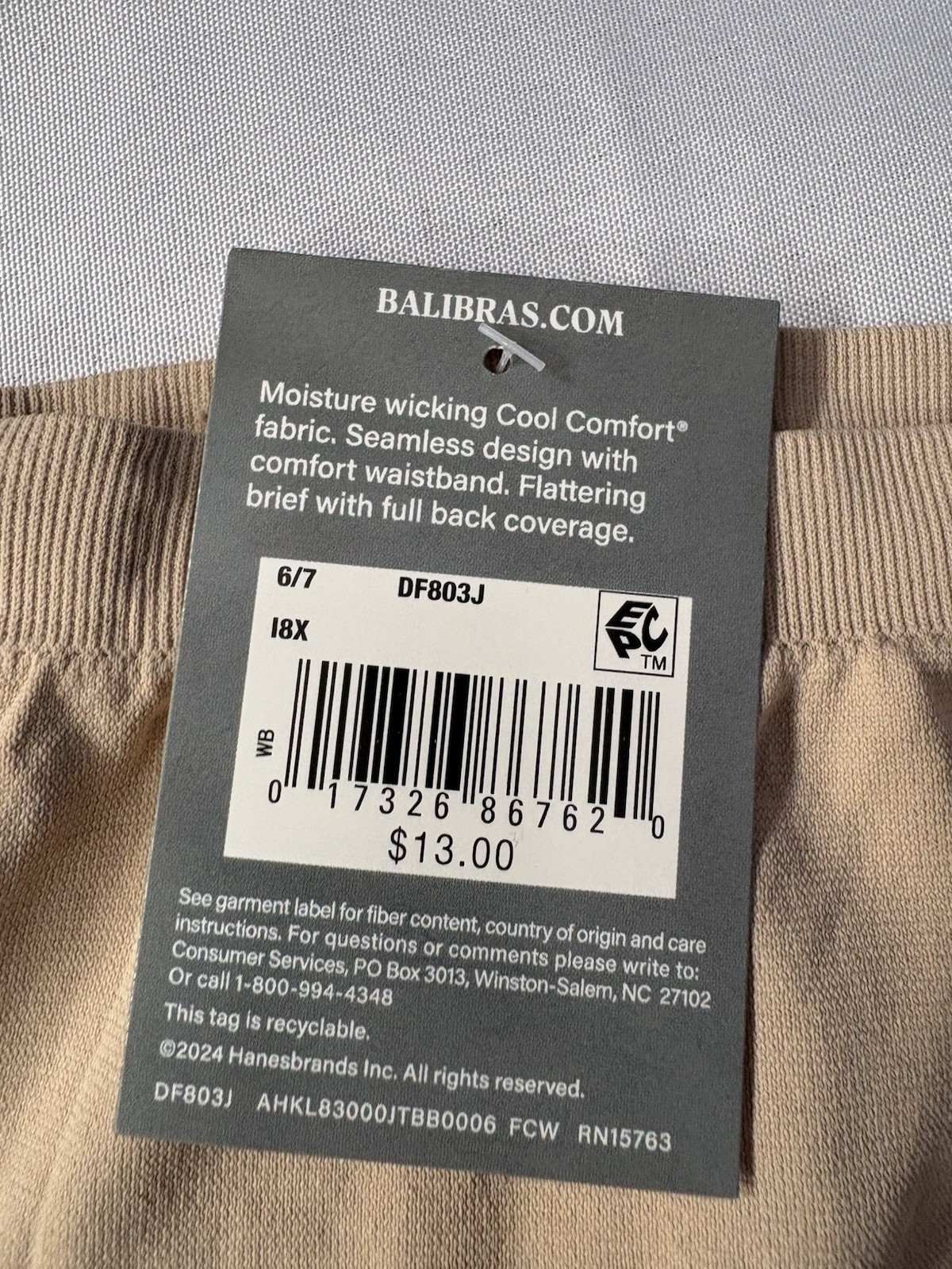 NEW Bali Comfort Revolution Bali Briefs 2 Pack Style 803J Womens Panty Size 6/7