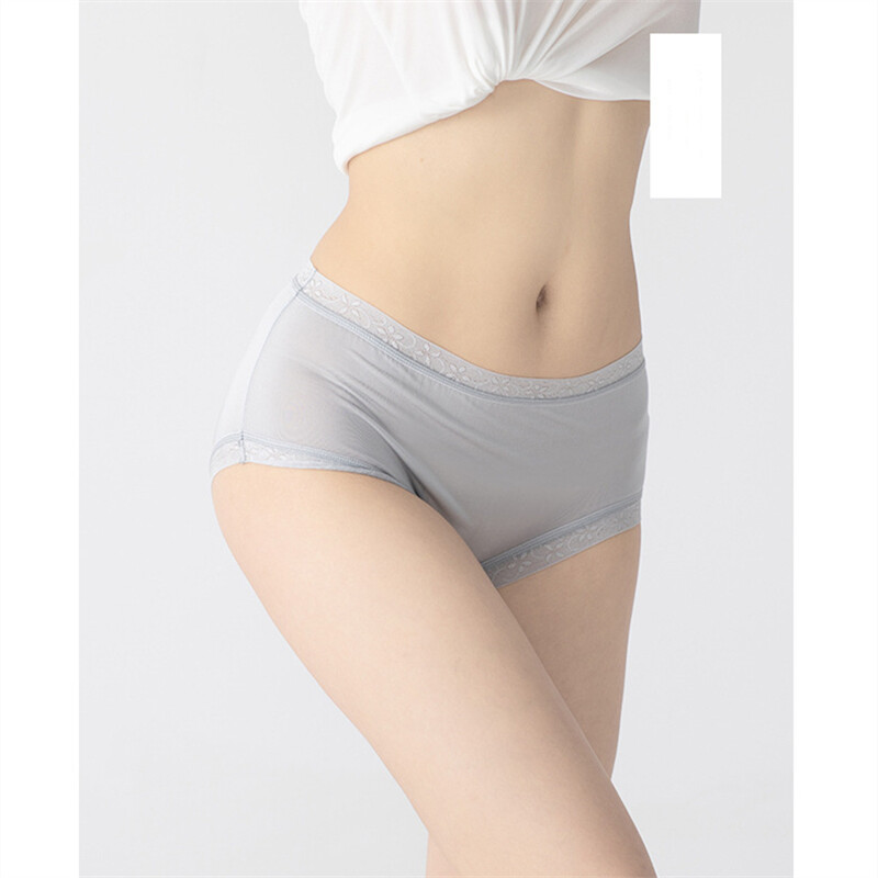 2 Pairs Women’s Mulberry Silk Underwear Briefs Lady Panties Lace Thin Underwear