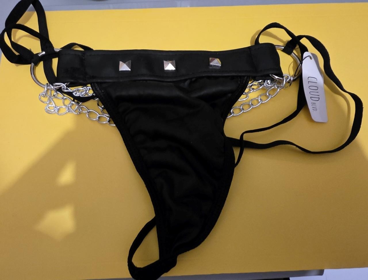 Black Cloud Blvd Stud and Chain G String Size M Free Post in Australia