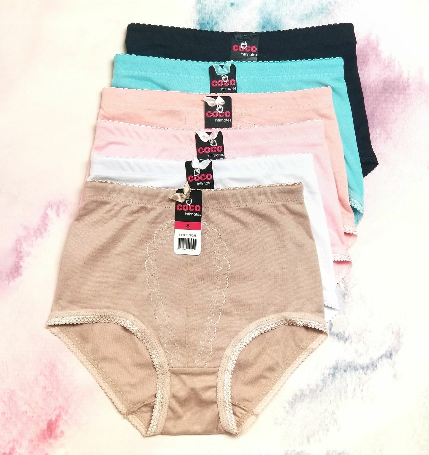 4 Women Cotton Blend High Waist Light Tummy Control Girdle Brief Panty Underwear