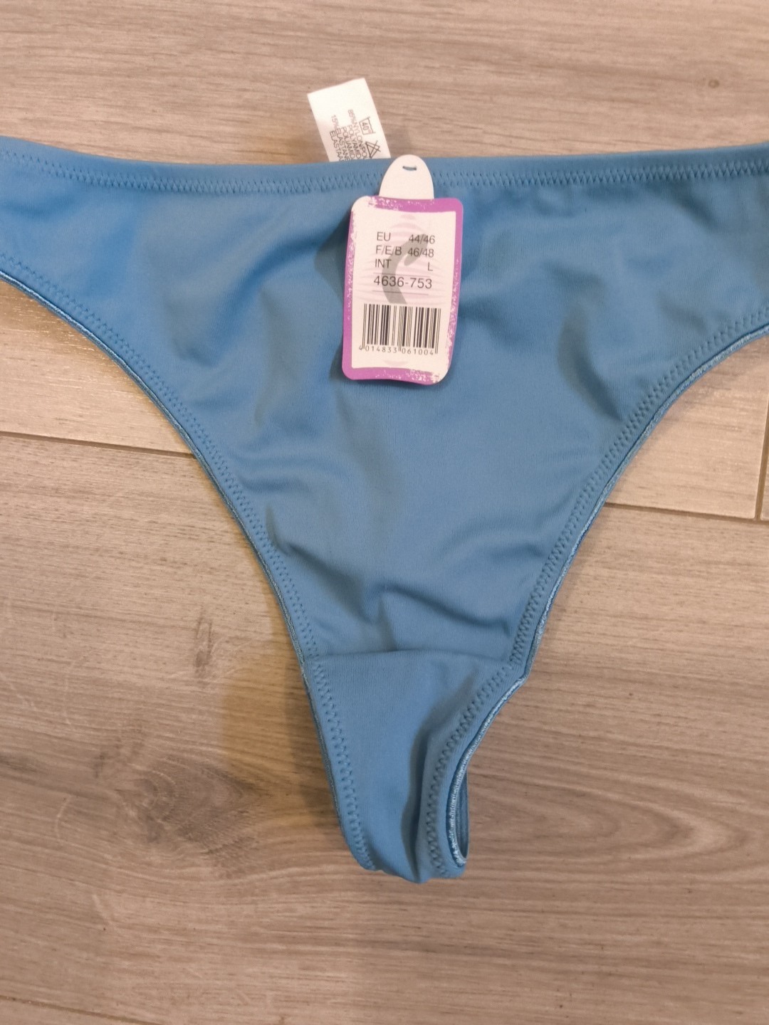 BNWT Deep Teal Blue High Cut Classic Tanga Thong Size 6-8
