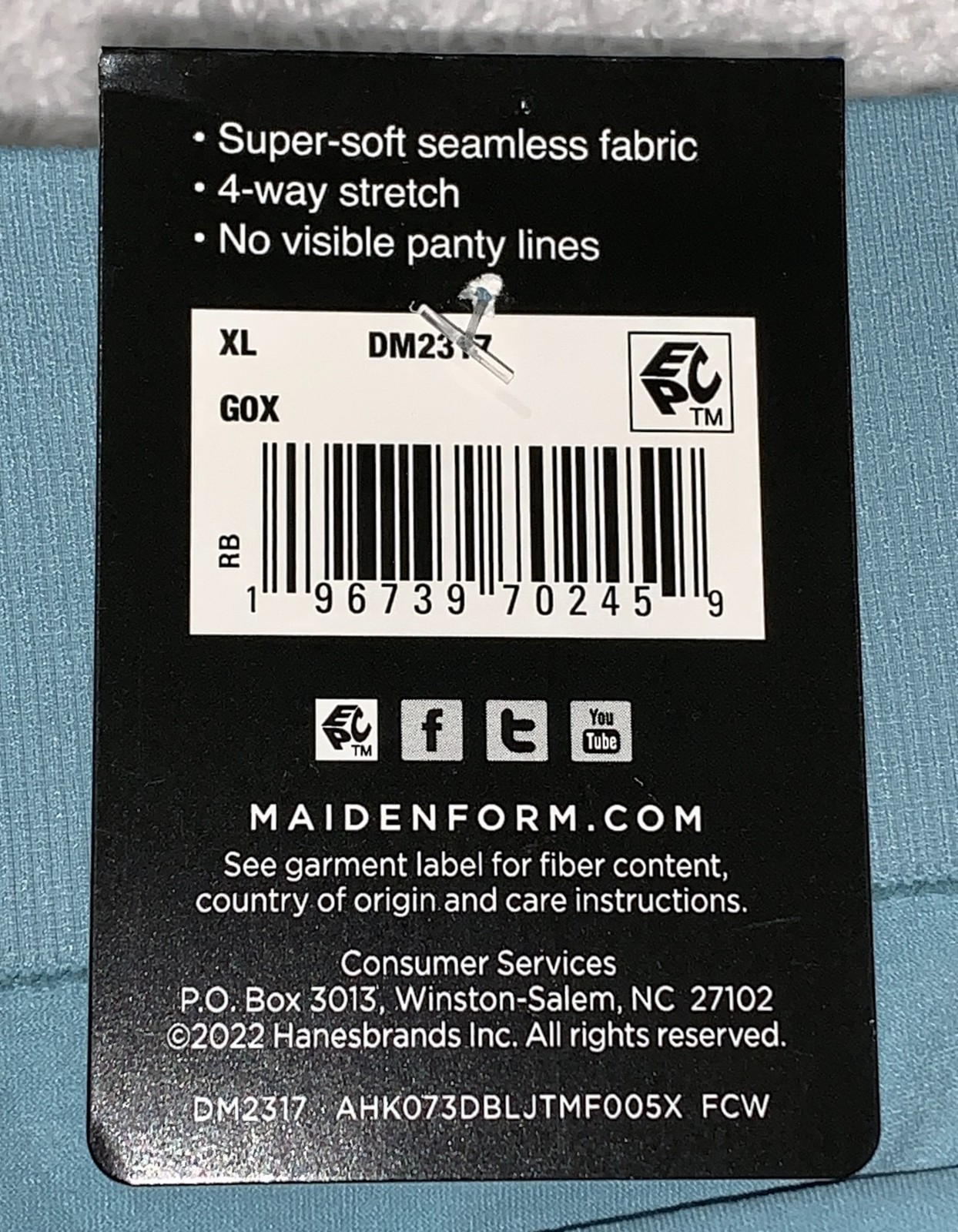 MAIDENFORM M Seamless Sunday Morning Blue High Leg Bikini Panty Womens Sz M L XL