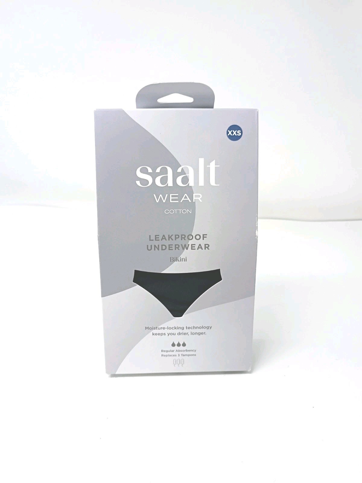 NEW Saalt Wear Cotton Leakproof Underwear Bikini Black 2XS XXS