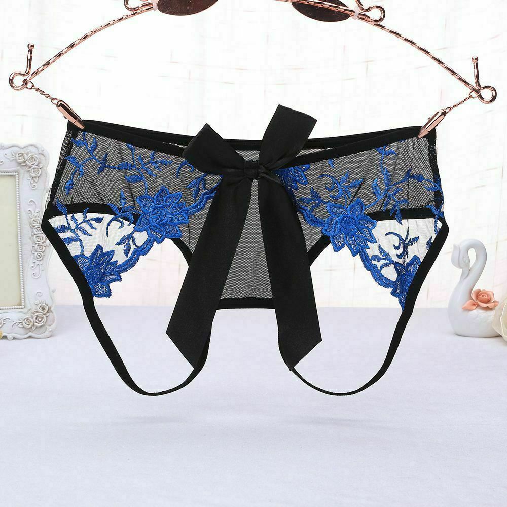 Sexy Women Crotchles Thong G-string Lace Panties Lingerie Underwear T-back USA
