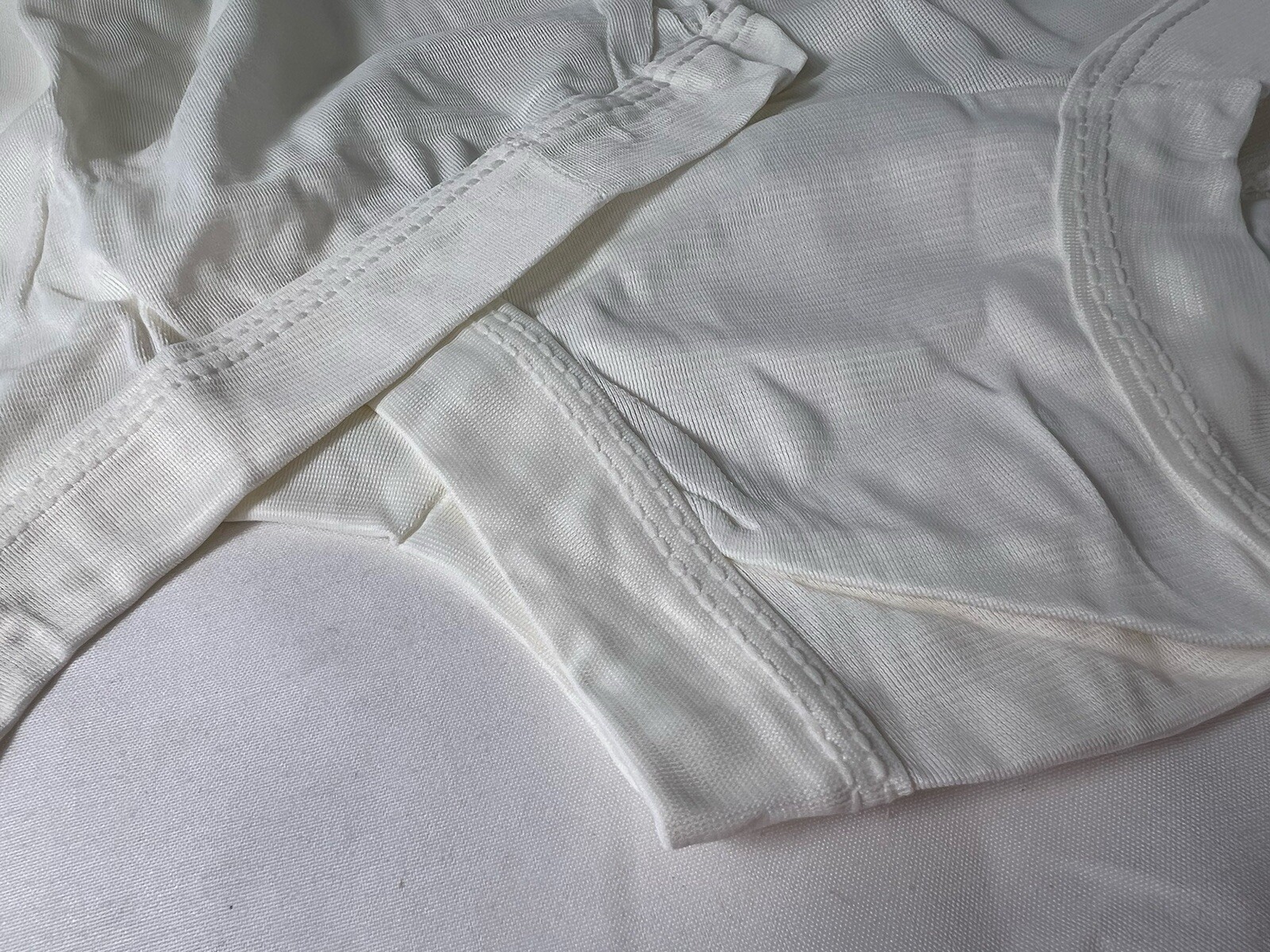 2 NEW Vtg White Womens Large Spun-Lo Tricot Acetate Brief Full Panties Band Leg