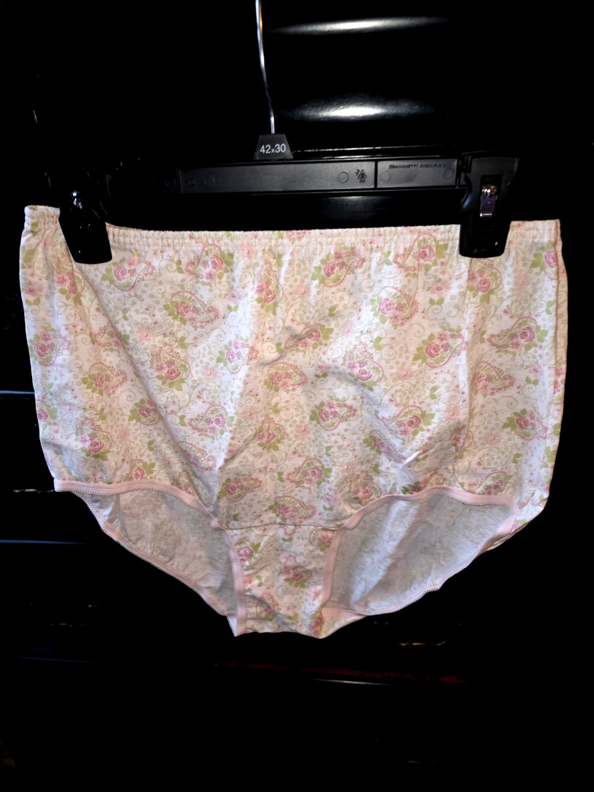 Vintage Vanity Fair 100% Cotton Full Brief Panties Floral Print Size 7