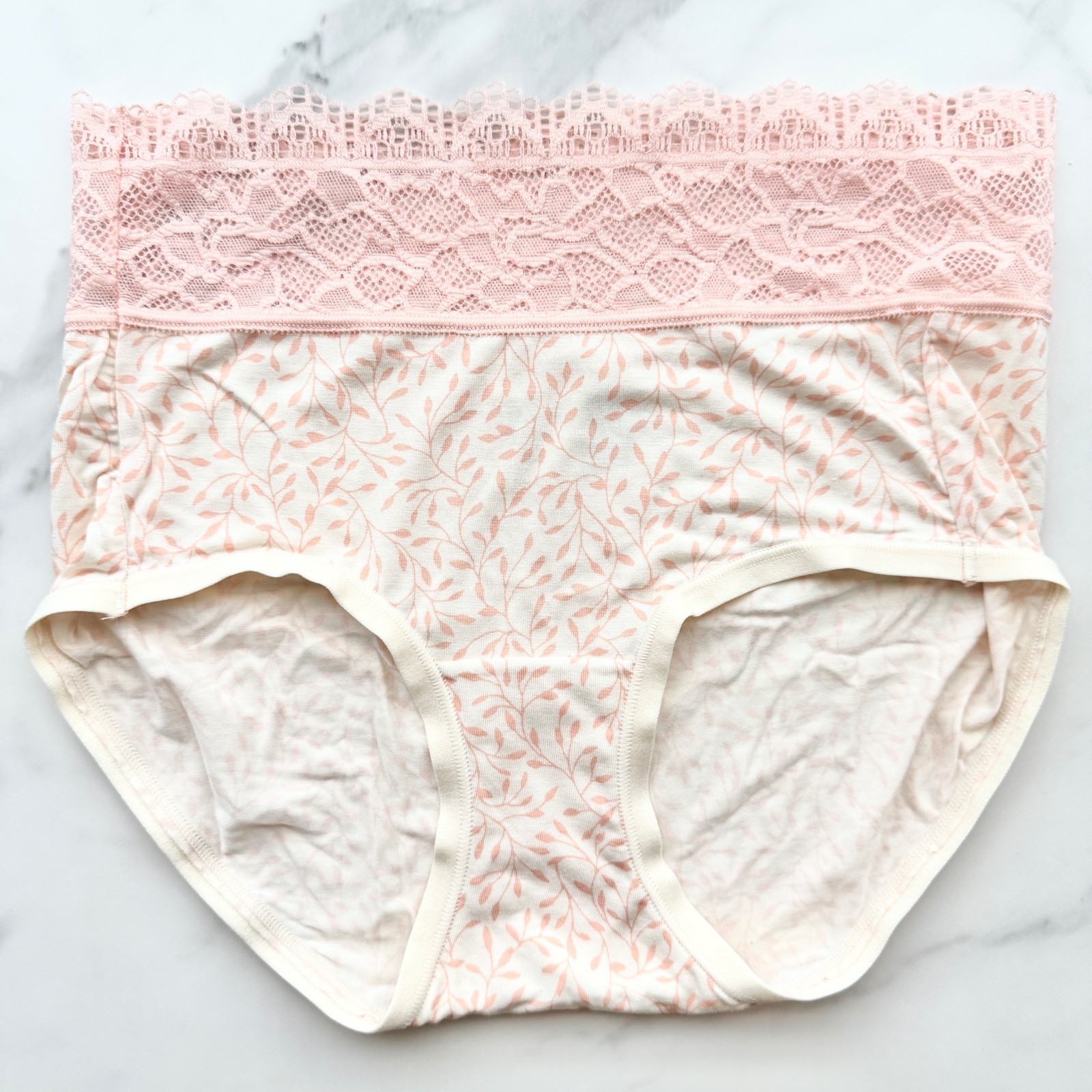 Soma Embraceable Super Soft Enchanting Lace Modern Brief Panty Fleur Vine XS/S