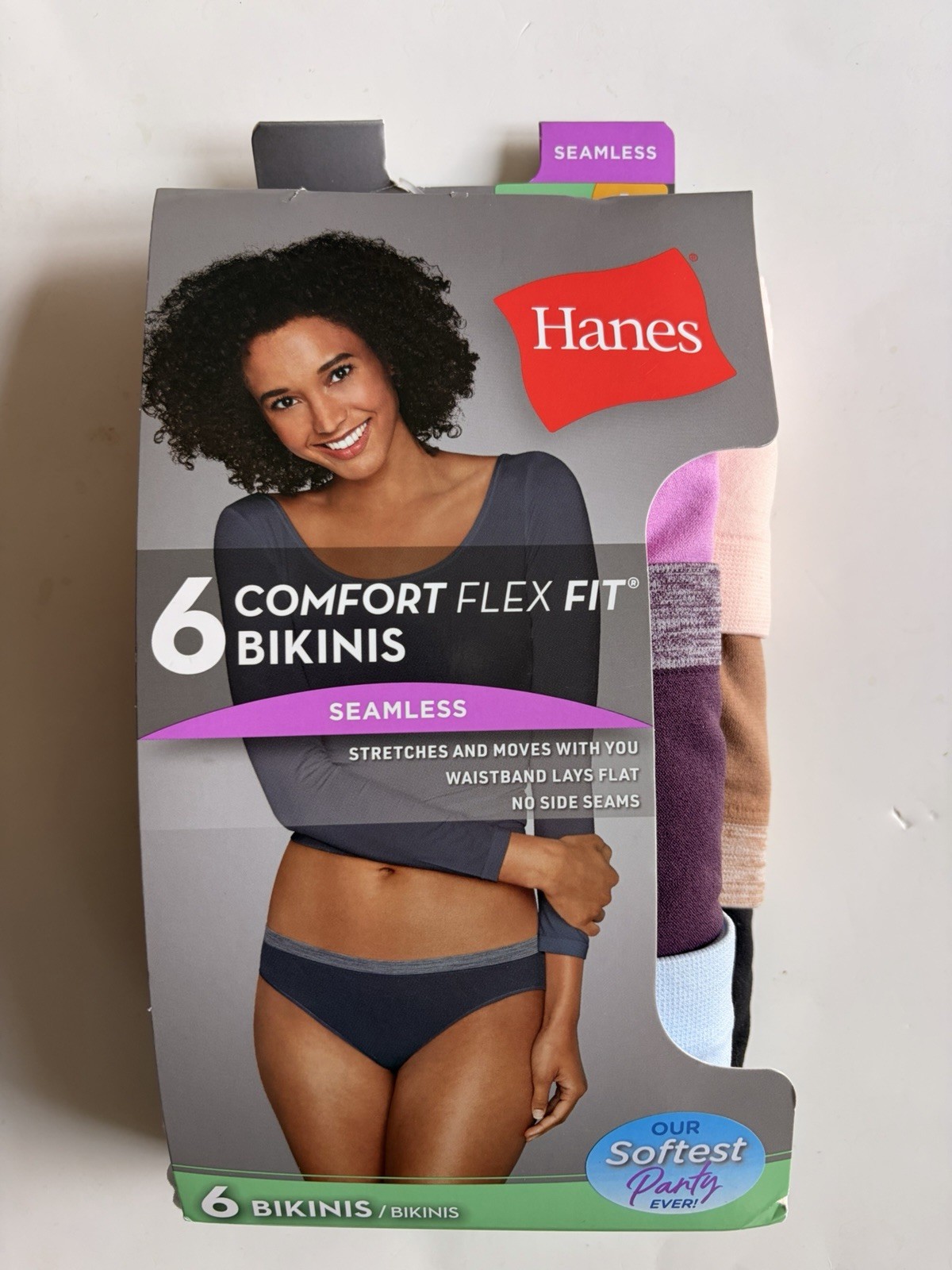 Hanes Comfort Flex Fit Seamless Bikini Panties 6-Pack Women’s Size L Large New