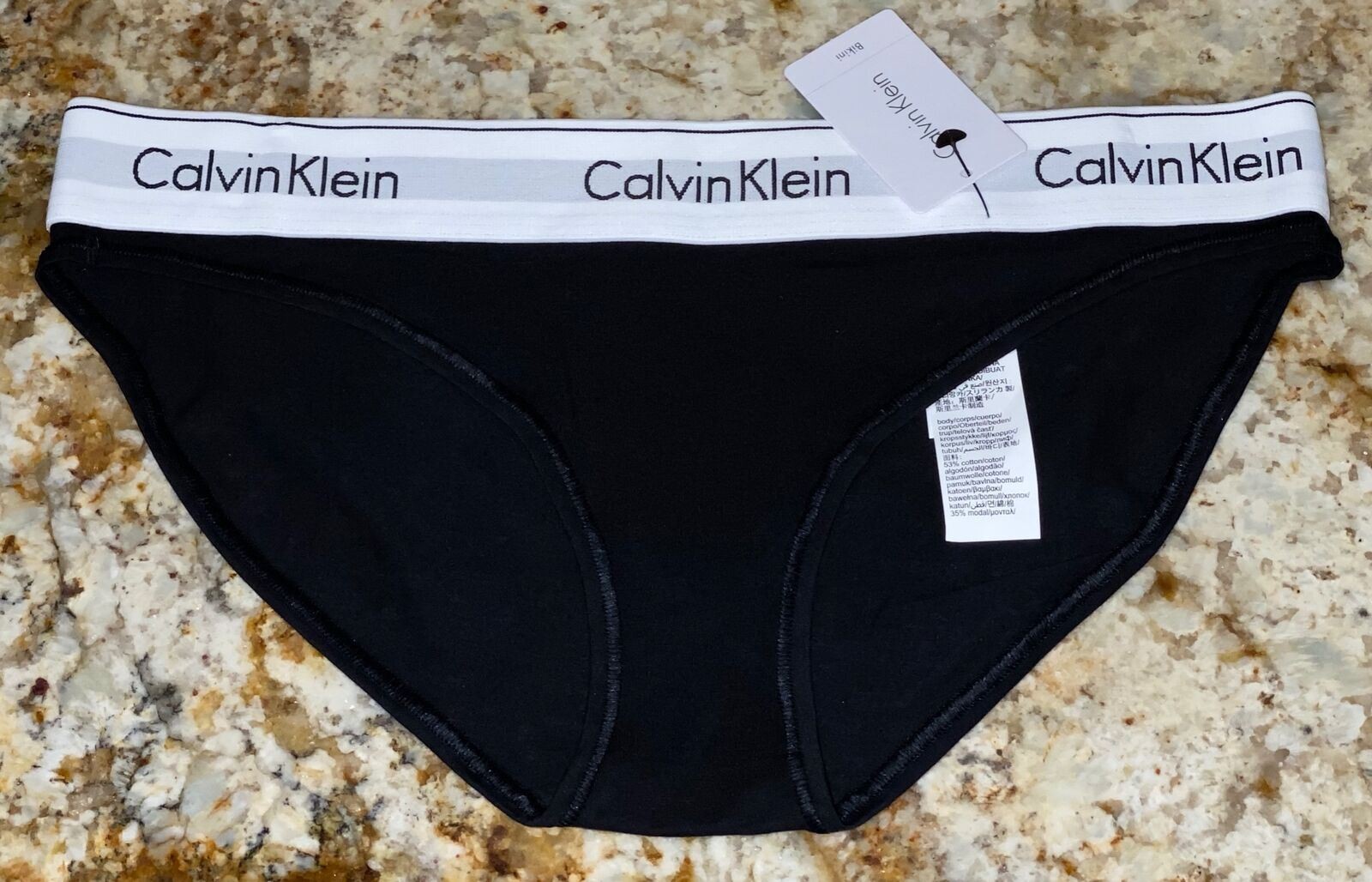 CALVIN KLEIN Modern Cotton Black White Bikini Panty Womens Sz S 5 M 6 XL 8 F3787