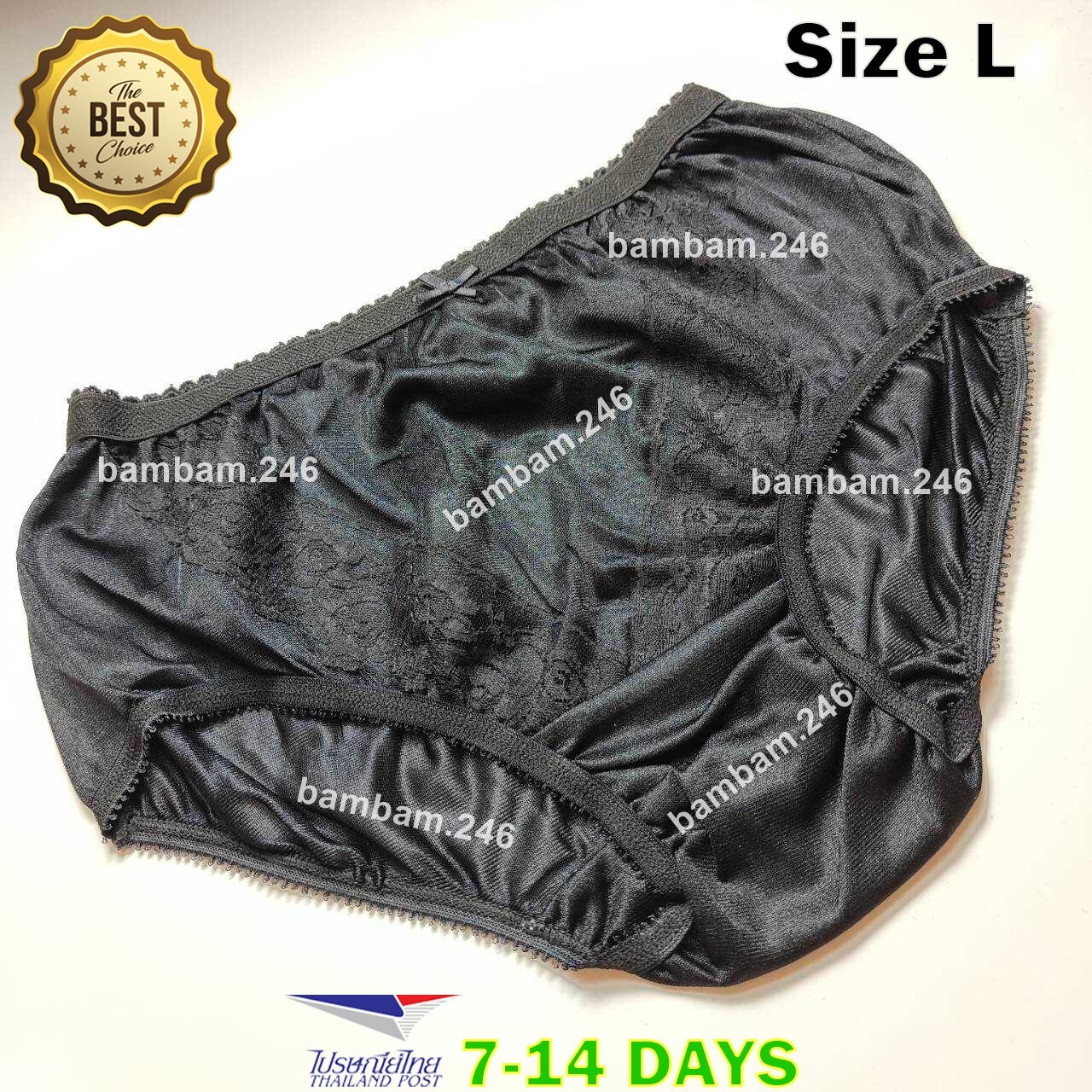 Women’s Lace Panties Sexy Underwear Size L Hips 34″-44″ Black Color Bikini Light