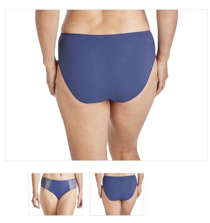 Bali Comfort Revolution Briefs Lot Of 2 Panties DFB598 Chambray Blue Size XL/8