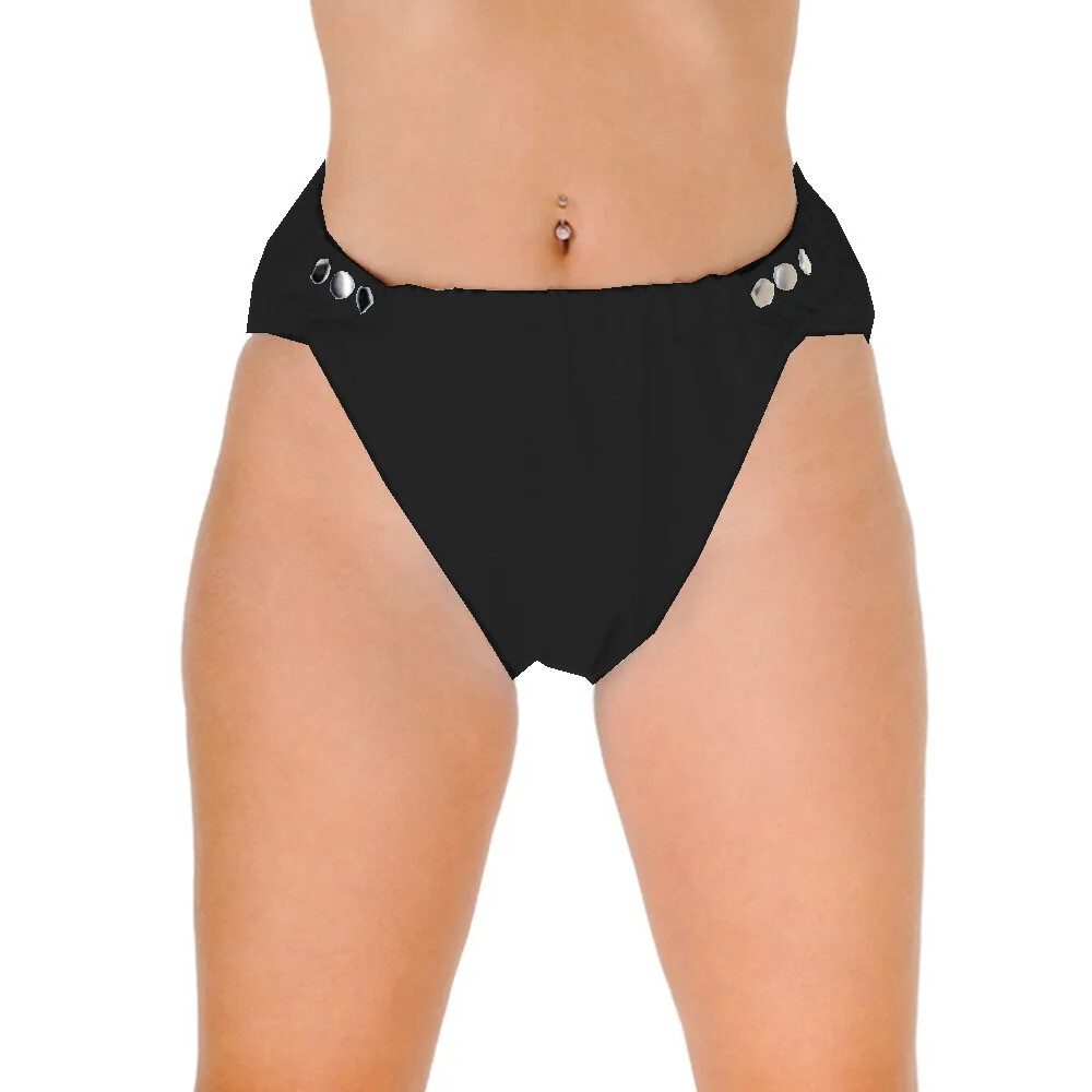 Sexy Lingerie Adult Diaper Pants Glossy PVC Side Buttons Elastic Waist Briefs