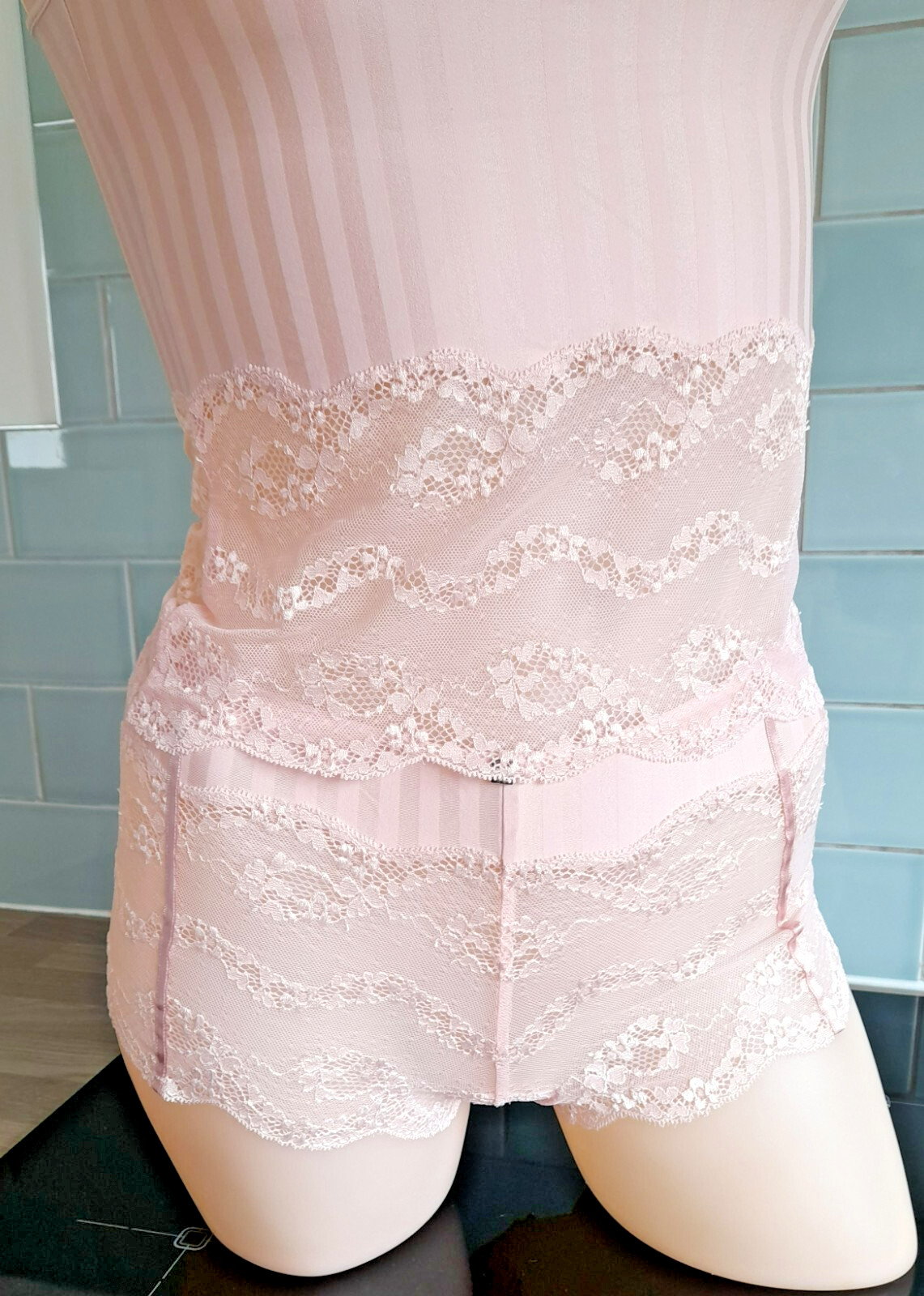 Mey Favourites Vintage Rose JAZZ Stripe and Deep Lace Shorts M