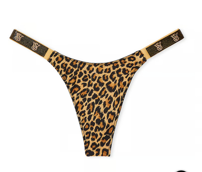 VICTORIA’S SECRET SHINE STRAP LEOPARD BLING Brazilian S-M-L