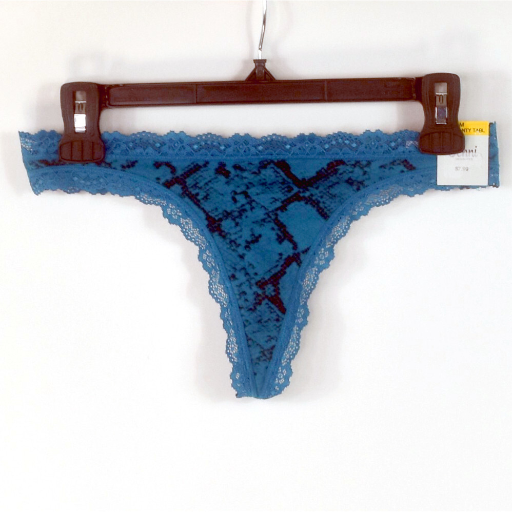 Jenni Cotton Blend Lace Trim Thong Choose Size & Color New Panty